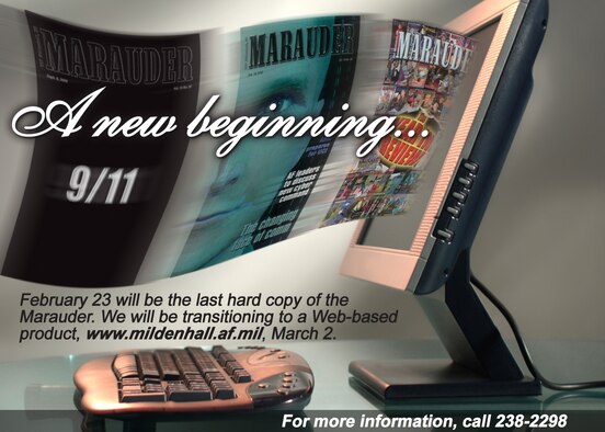 RAF Mildenhall's base magazine "Marauder" will become a Web-based publication March 2. (U.S. Air Force photo illustration by Gary Rogers)