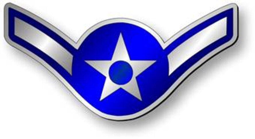 Airman, E-2 Stripes (Metallic).  Insignia provided by ITC(SW) MIke Purcell.