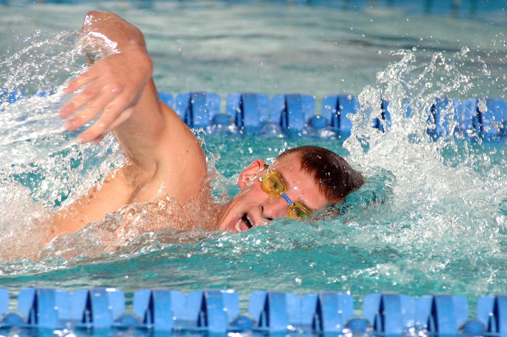 Cadet Chris Knaute, an Air Force Academy senior, was named Mountain West Conference men's swimmer of the week Jan. 24 by the conference office. This is his third honor this season and seventh of his career.  (U.S. Air Force photo)