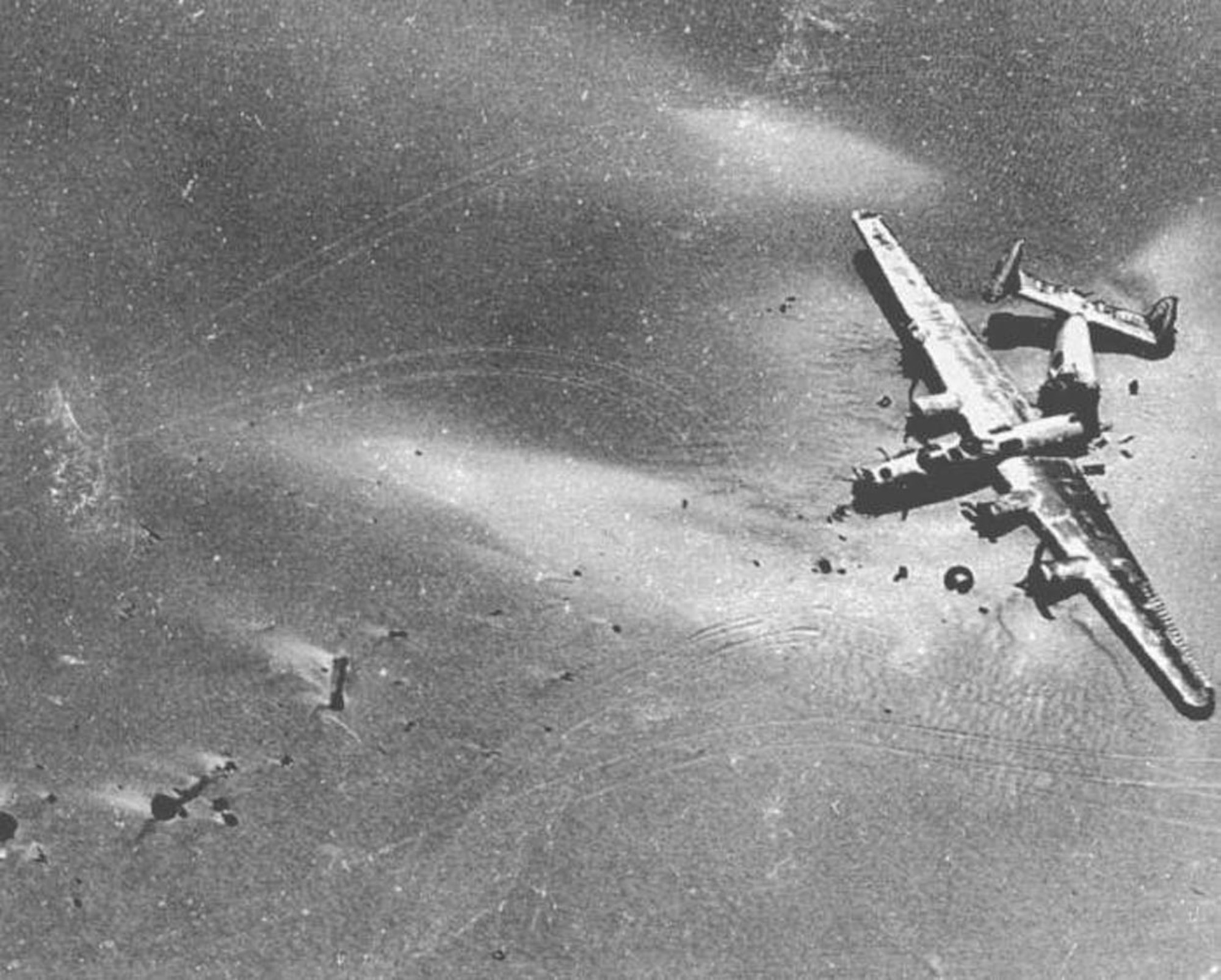 The Lady Be Good, while on its first mission, went missing in 1943 and was not found for more than 15 years. (U.S. Air Force photo)