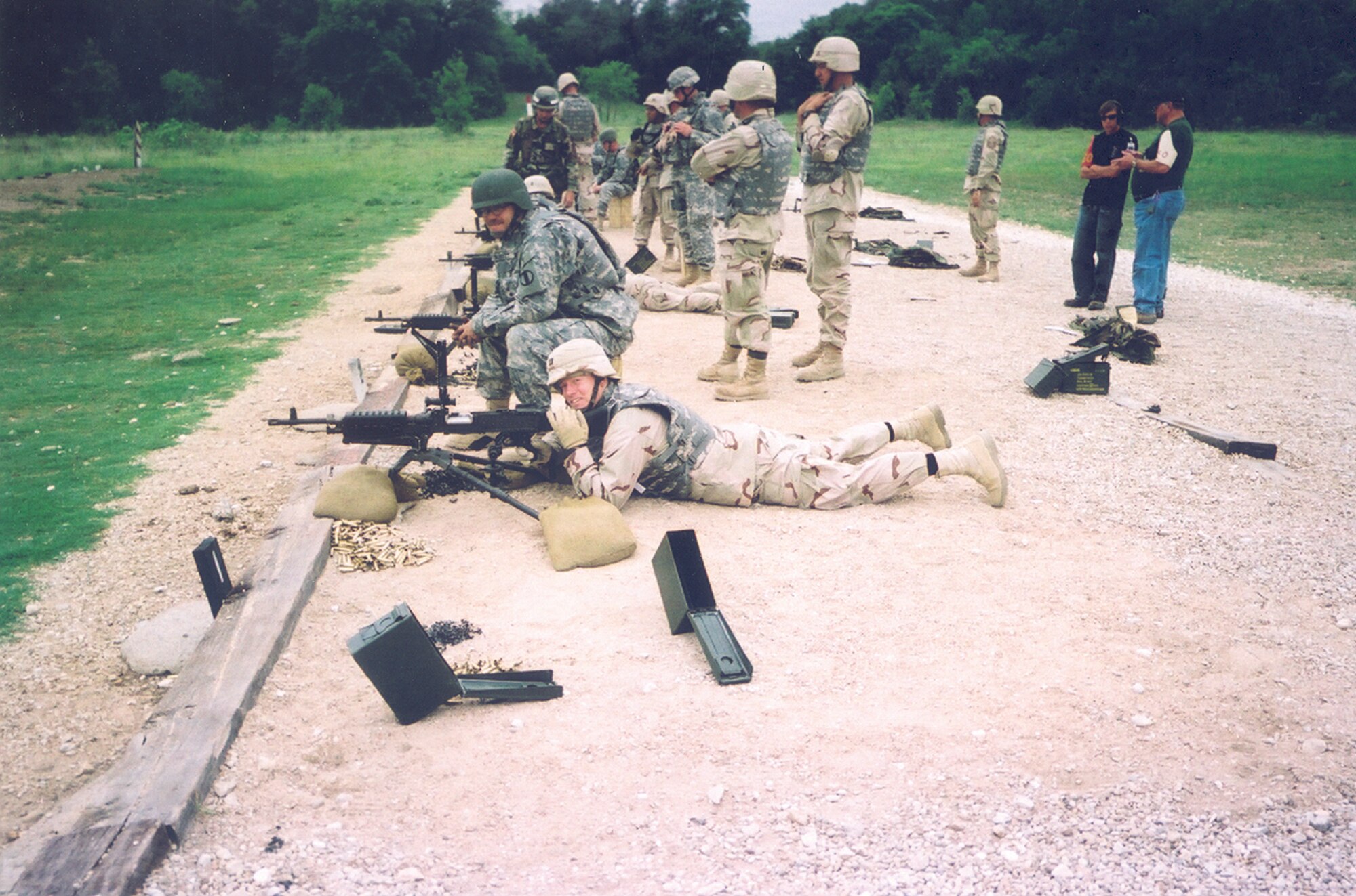 Capt. Scott MacNeil, 52nd Logistics Readiness Squadron, learns Army shooting techniques at Fort Hood, Texas, before deploying to fill an In Lieu of Forces billet in Iraq. (Courtesy photo)