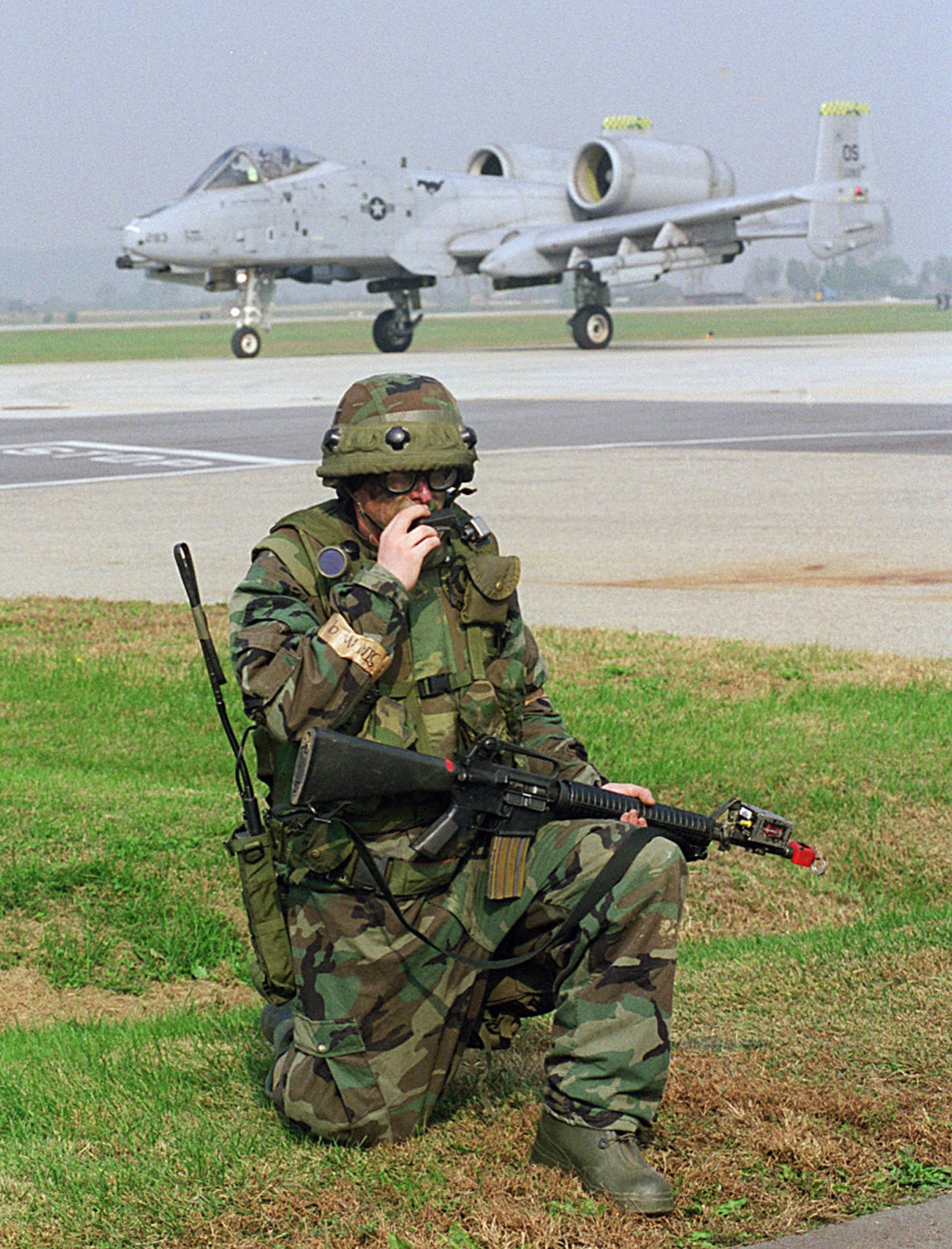 A-10 taxiing on Osan flightline.