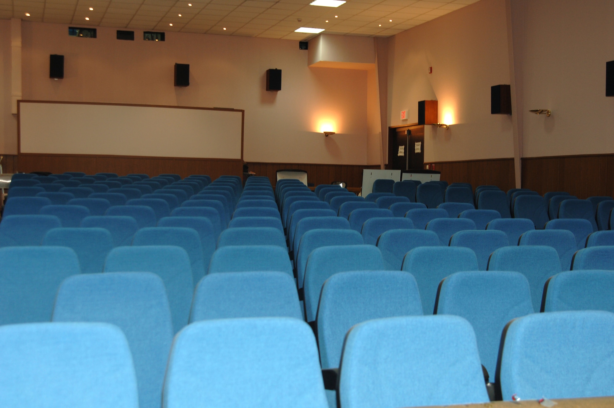 New seats, big screen, paint, sound walls, and ceiling tile are just some of the major renovations to Incirlik base's theater. The theater started it's renovations in November and is scheduled to re-open Jan. 27. (U.S. Air Force photo by Airman 1st Class Kelly LeGuillon)