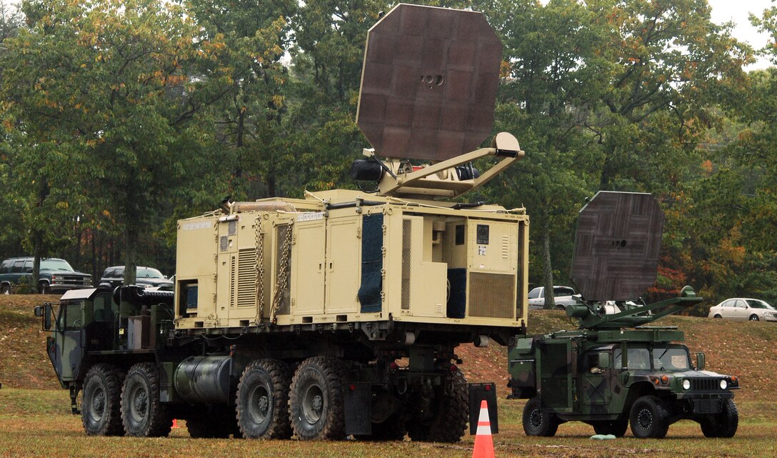 Joint Non-Lethal Weapons Directorate hosted a media day event Oct. 25 to showcase equipment soon available to the Corps. Shown above is the Active Denial System (ADS) in the two configurations that were displayed.