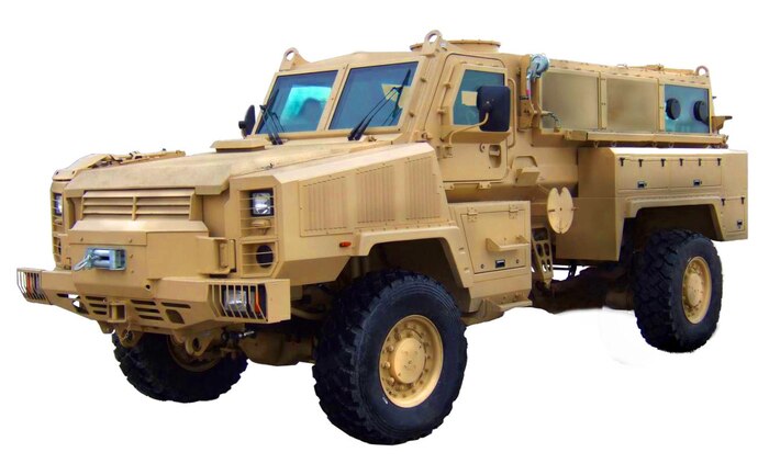 This is a photo of the Mine Resistant Ambush Protected vehicle prototype Canadian Commercial Corporation, General Dynamics Land Systems, submitted as part of their proposal.