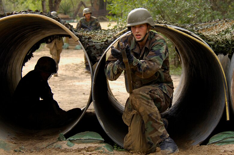 During tactics training, Airmen are taught to keep an eye out for the enemy and to wait for their wingman.