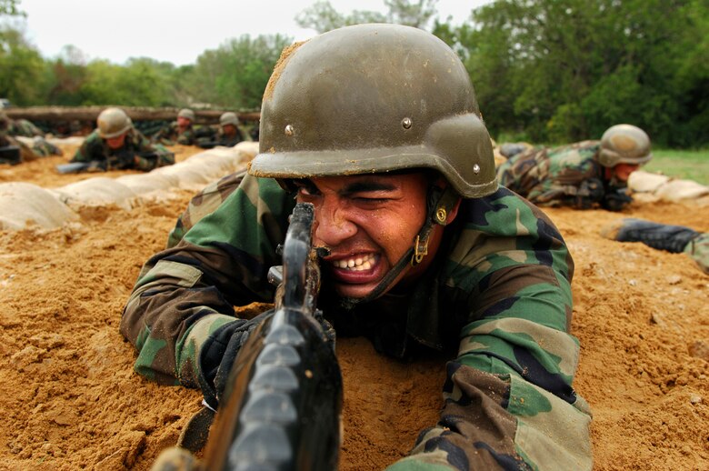 While learning how to protect their wingman, basic trainees work their way through the tactics course.  