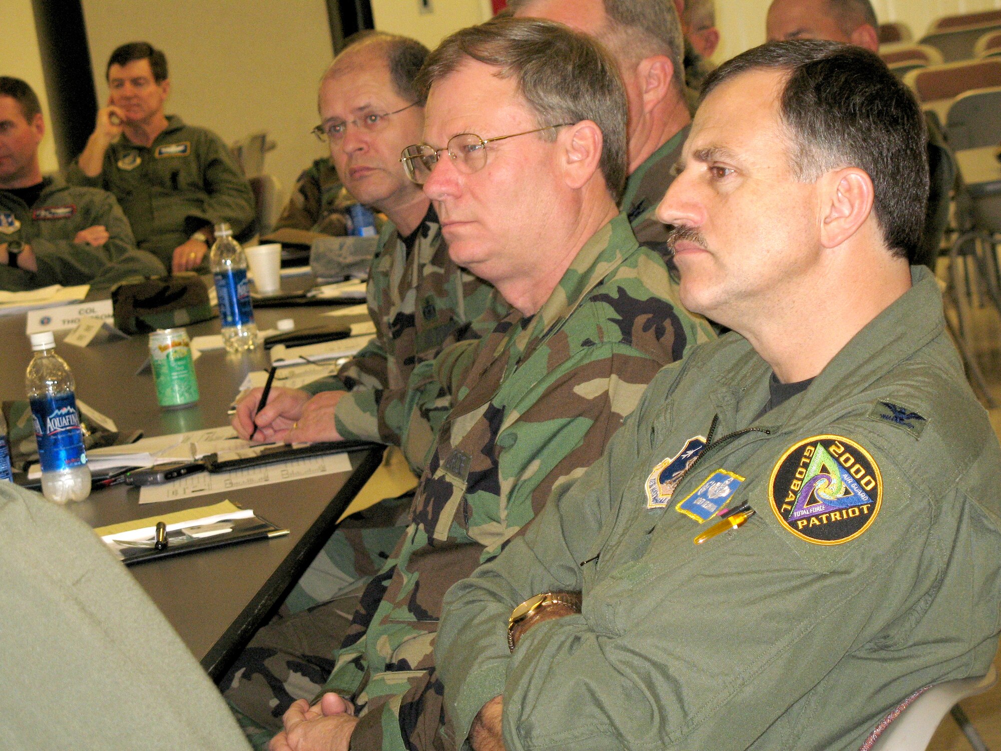Air National Guardsmen with the Air Directorate Field Advisory Council and the Enlisted Field Advisory Council held their quarterly council meetings at Hickam Air Force Base, Hawaii, Jan. 17. The Hawaii Air National Guard served as host for the conference.  The council members discussed issues involving the ANG as a whole and the successful total force integration of the 15th Airlift Wing and Hawaii Air National Guard's 154th Wing C-17 Globemaster III operations and how that integration can be implemented at other locations. (U.S. Marine Corps photo/Sgt. Jeremy Vought) 
