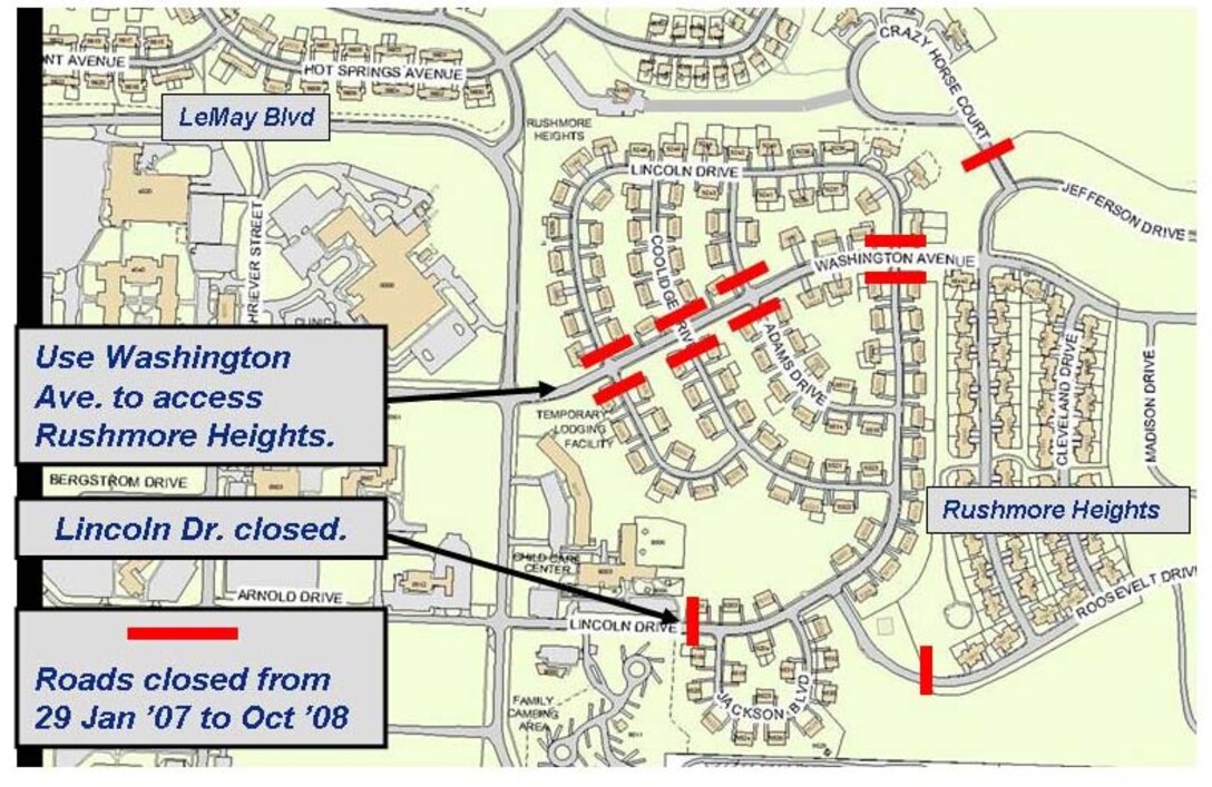 Road closures effective Jan 29 through October 2008.