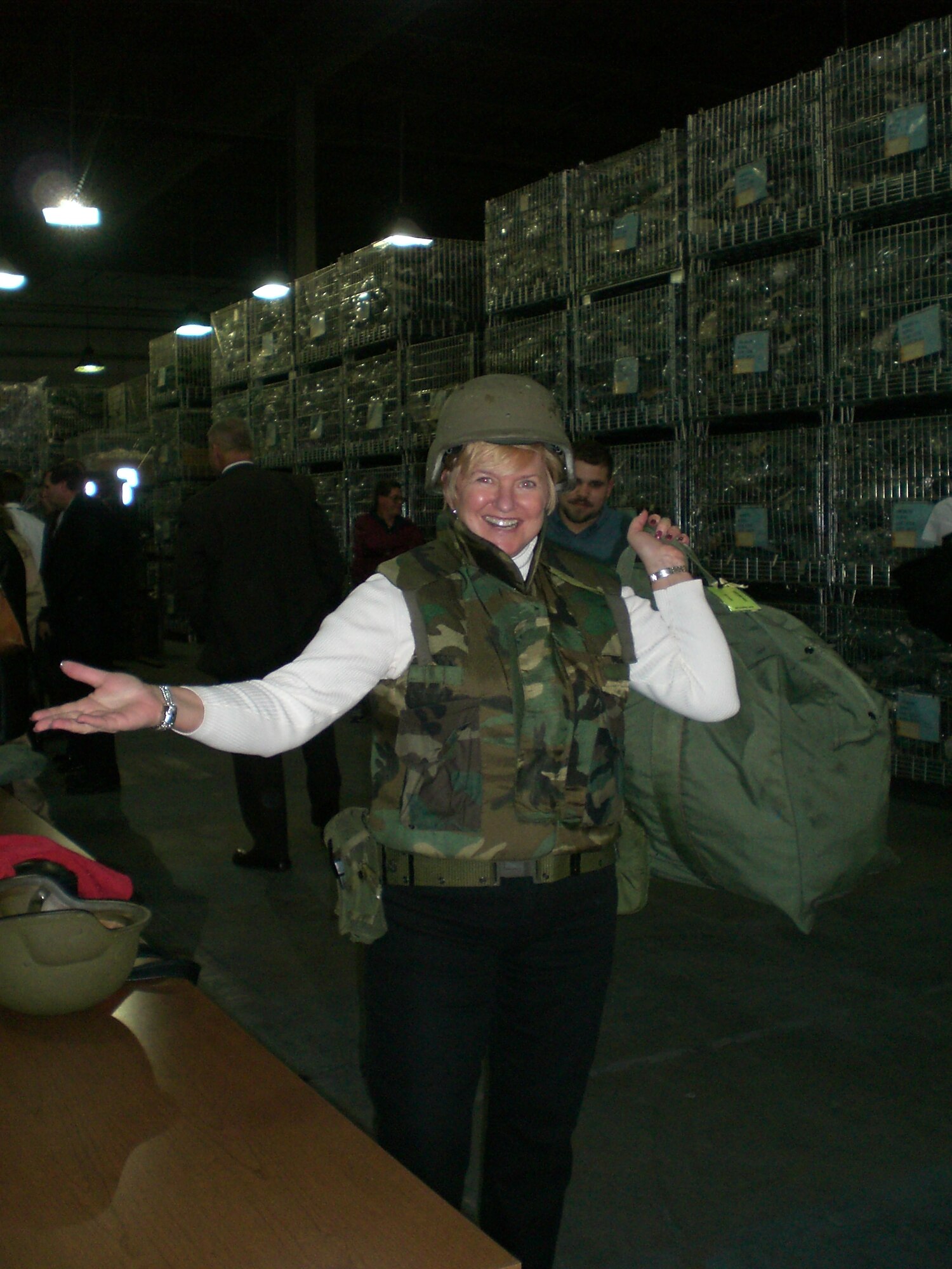 A tour participant “gears-up” during the mobility portion of the tour. U.S. Air Force photo by Senior Airman Dilia DeGrego