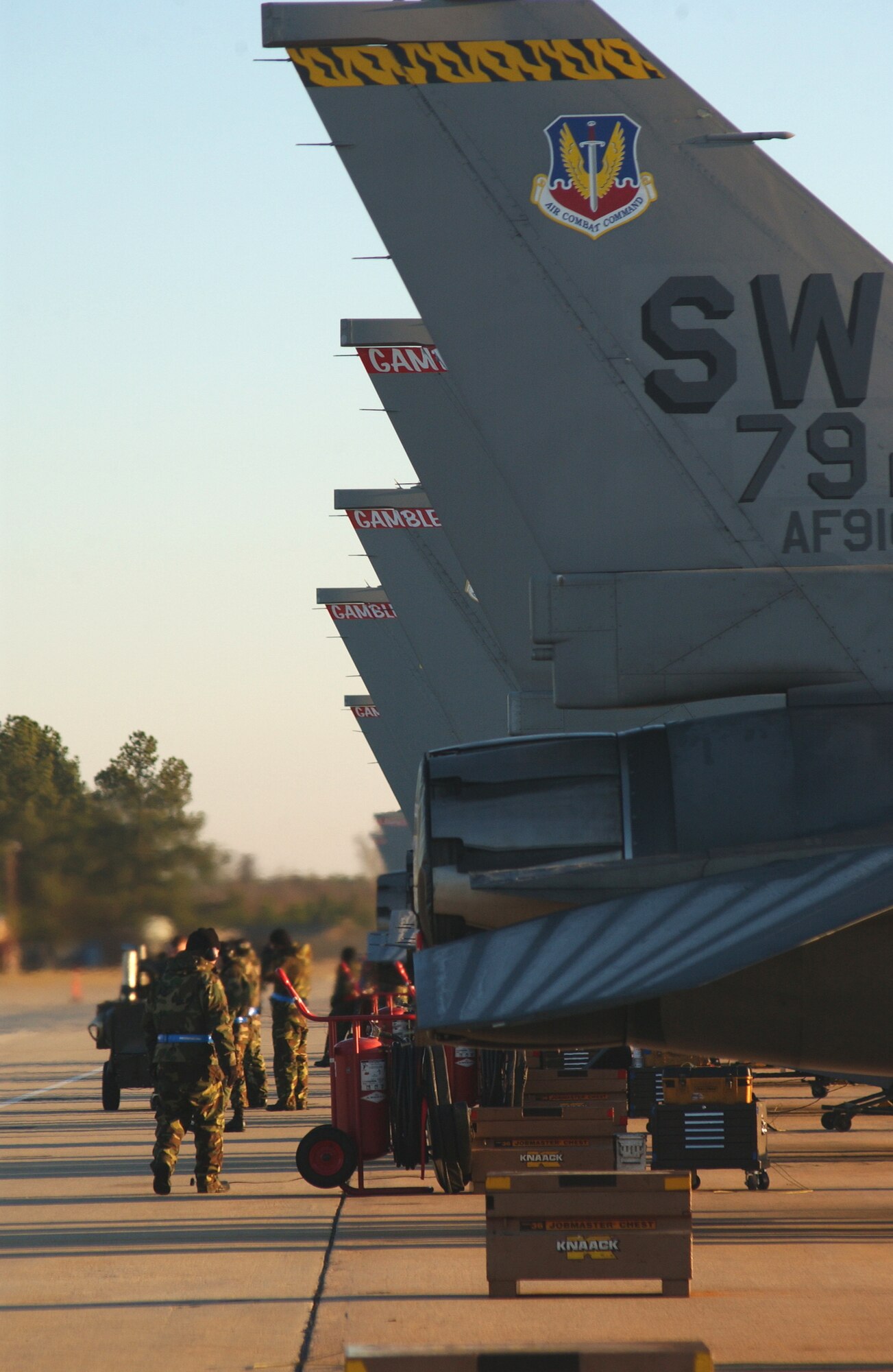 Members of the 20th Fighter Wing generate F-16Fighting Falcons in support of Operational Readiness Exercise Sea Lion 07-03 Jan. 26 at Shaw Air Force Base, S.C. Exercises prepare Airmen for future deployments. Shaw AFB is home to the Air Force?s largest combat F-16 wing -- the 20th FW -- whose mission is to provide, project and sustain combat-ready air forces. (U.S. Air Force photo/Staff Sgt. Nathan Bevier)