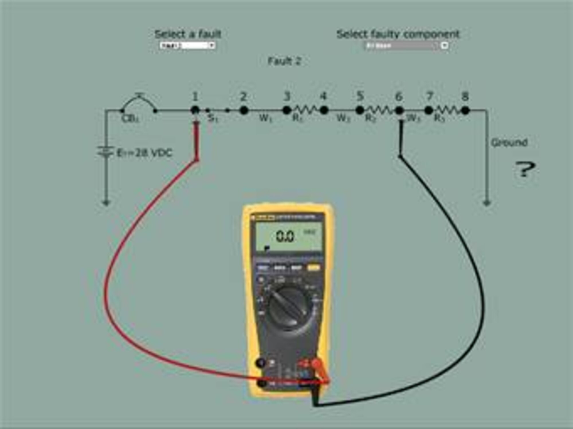 A computer simulation of an electrical circuit is one of the many simulations created by the 982nd Maintenance Squadrons training support flight which help instructors teach Airman-in-training at Sheppard. (U.S. Air Force graphic/Courtesy graphic.)