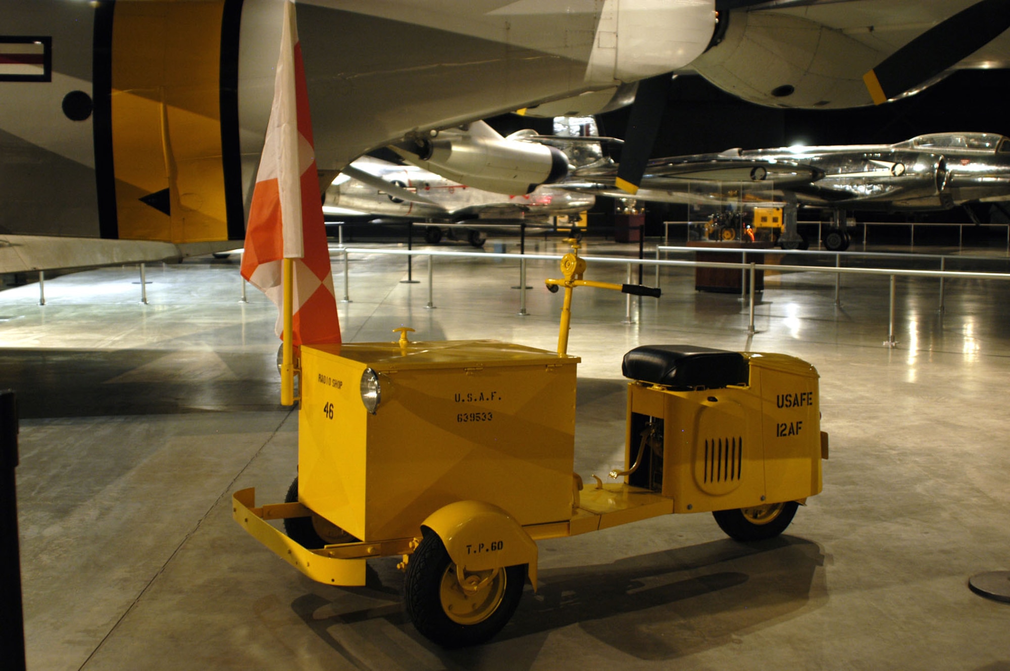 DAYTON, Ohio -- Cushman Model 39 Delivery Scooter on display in the Cold War Gallery at the National Museum of the United States Air Force. (U.S. Air Force photo)