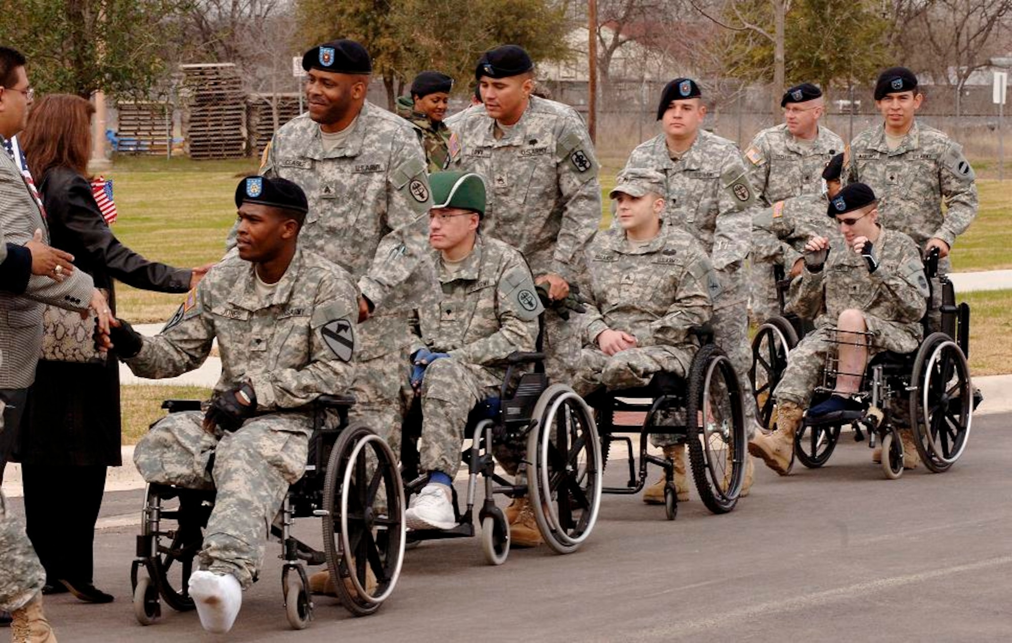 Servicemembers who are amputees, burn victims or otherwise severely injured in combat operations were guests at the unveiling of the new Center for the Intrepid in San Antonio Jan. 29. (U.S. Air Force photo/Daren Reehl)