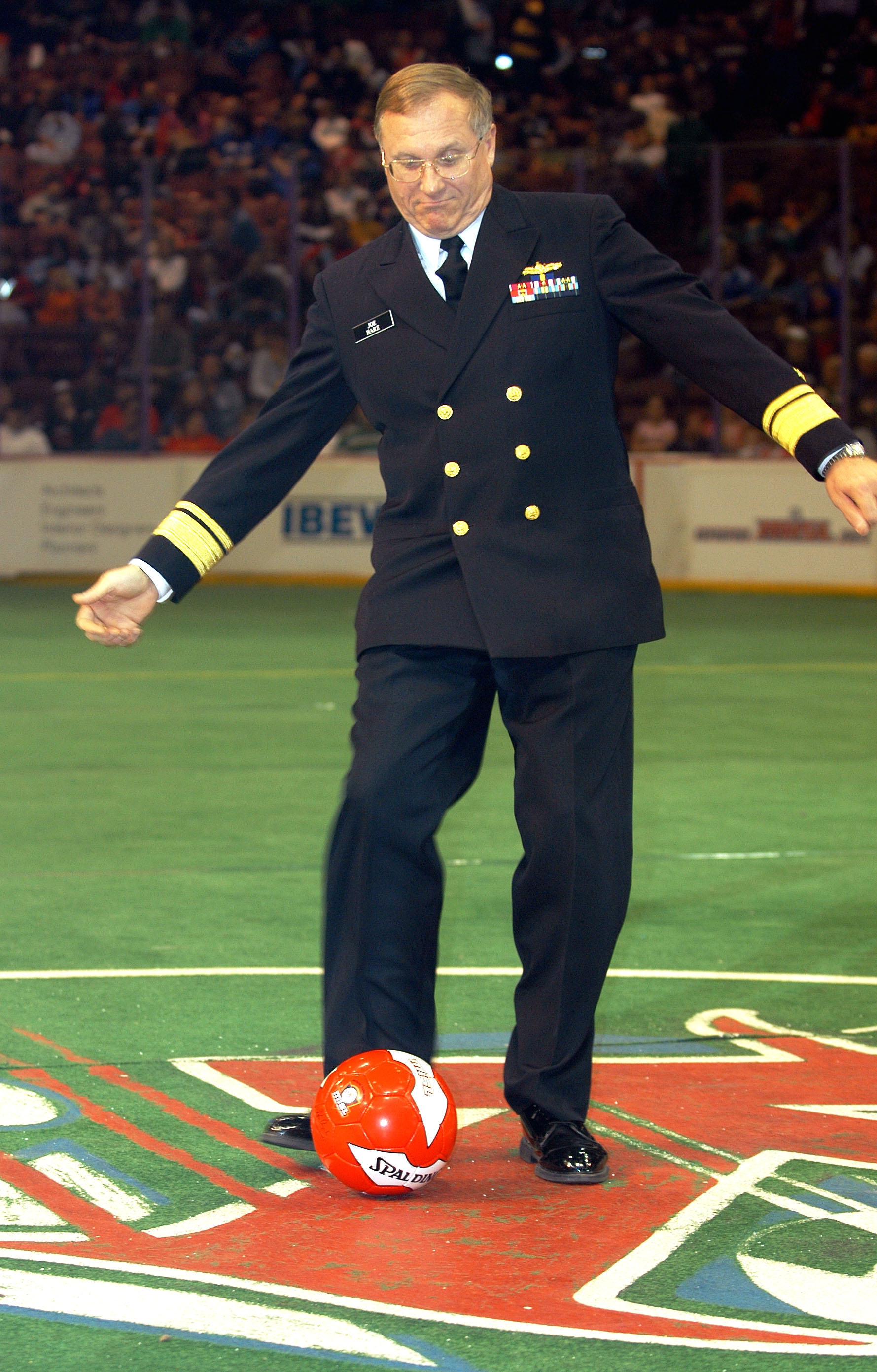 Rear Adm Joseph Hare Took The Ceremonial First Kick April 8 At The Philadelphia Kixx Soccer