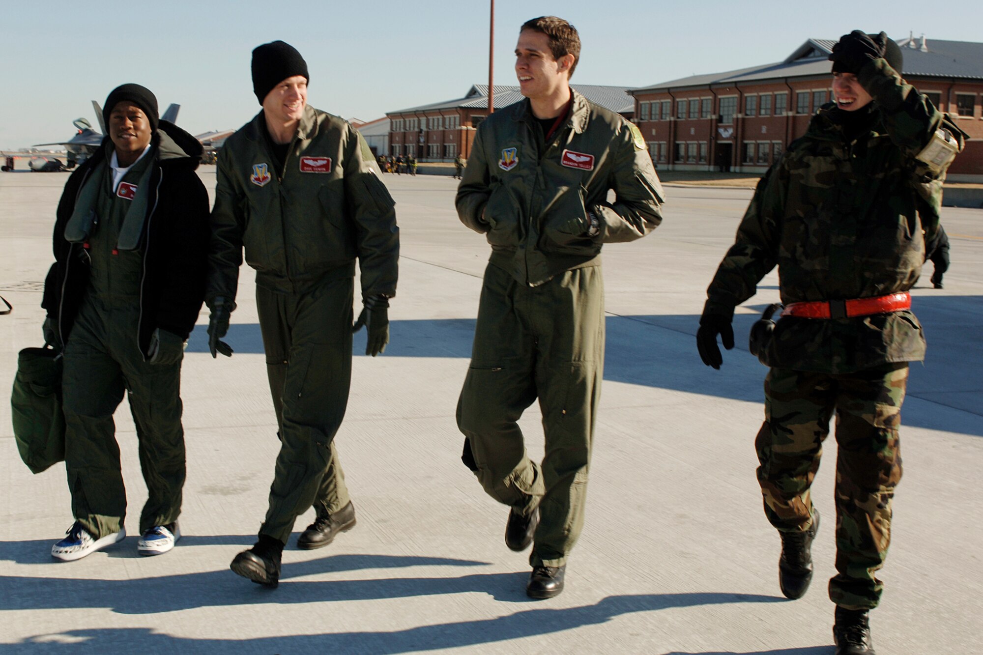 Barry Hicks, Boys & Girls Club of the Virginia Peninsula, was chosen to be a pilot for a day with the 71st Fighter Squadron Ironmen Foundation Day Jan. 26. Photo by Airman 1st Class Dawn Duman