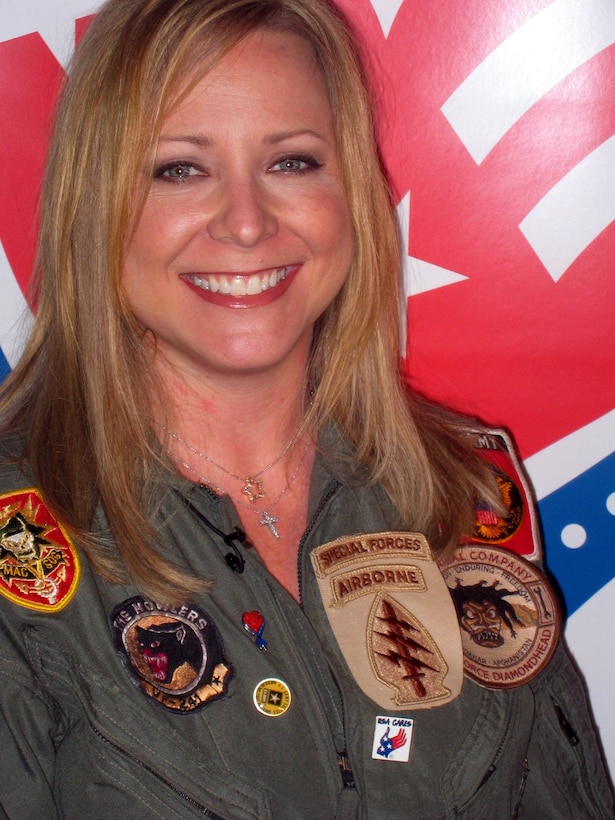 Karri Turner, best known for her role in the long-running television series "JAG," told the audience at the American Freedom Festival in New York City on Nov. 11 that she's preparing to embark on her sixth USO holiday season tour to entertain deployed troops. Photo by John D. Banusiewicz