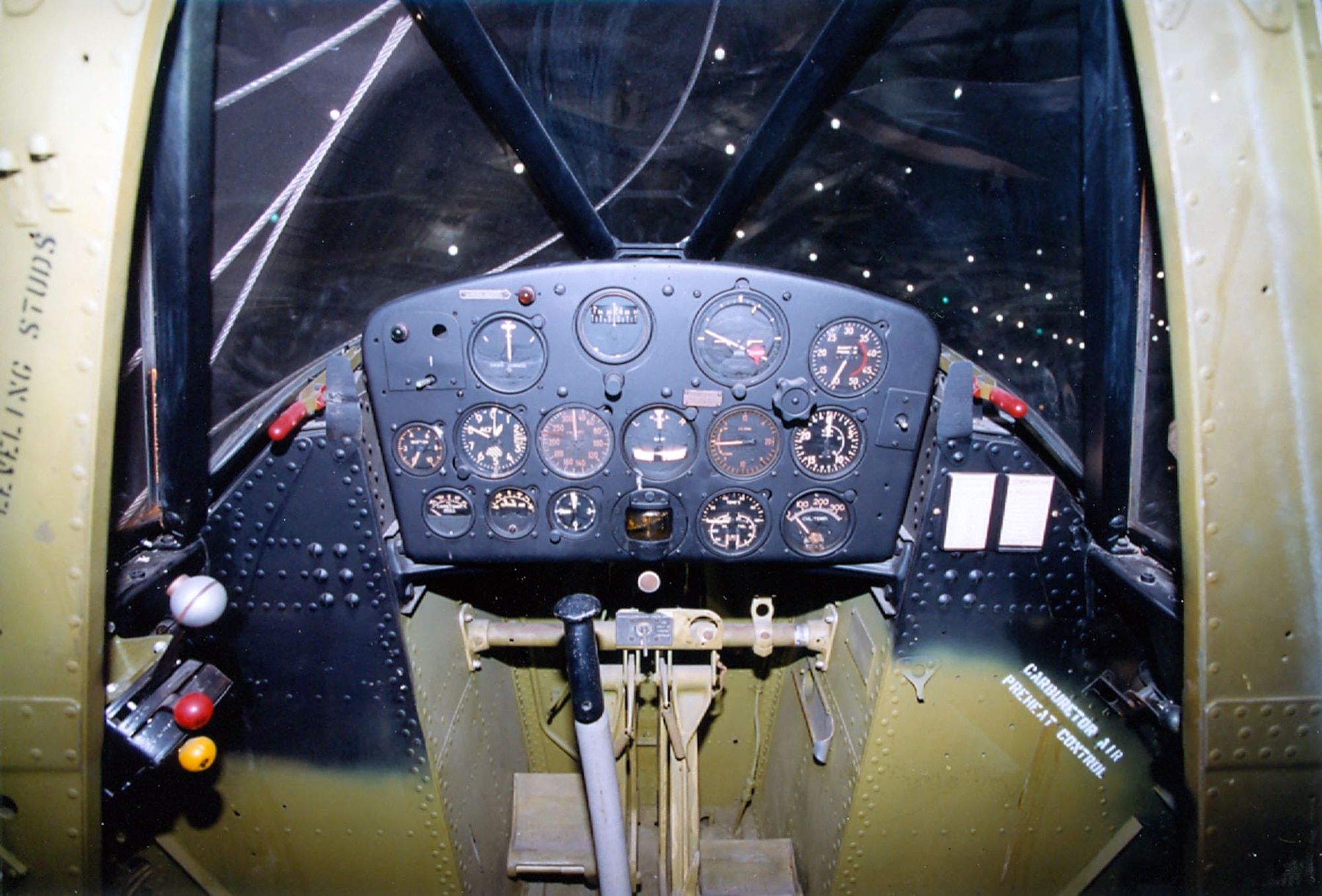 DAYTON, Ohio -- Curtiss O-52 cockpit at the National Museum of the United States Air Force. (U.S. Air Force photo)