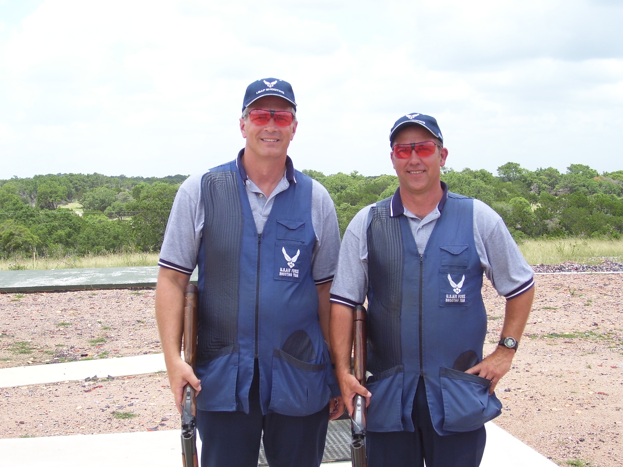 Maj. Michael Herman, 21st Services Squadron, placed second behind teammate Lt. Col. Dominic Grazioli (Randolph Air Force, Texas) who dominated the four-day competition and broke a near perfect 99 out of 100 targets on the first day of the match.  (U.S. Air Force photo)