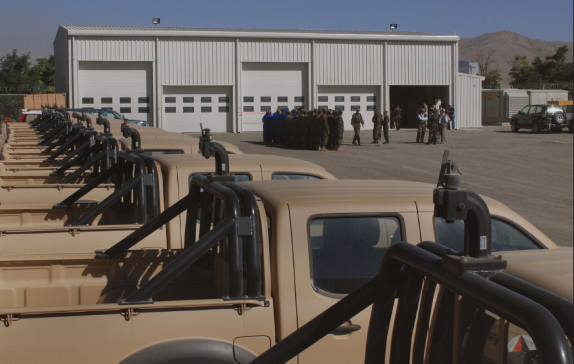 EIELSON AIR FORCE BASE, Alaska--The new maintenance facility is located away from the flightline and allows vehicles to be lined up outside. (U.S. Air Force photo by Petty Officer First Class David Votroubek)