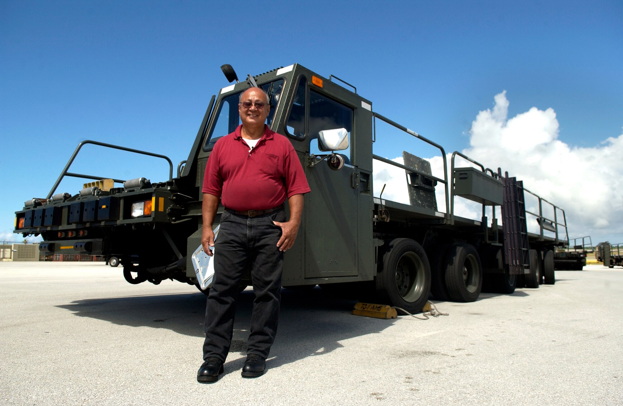 Joseph Manibusan, who will soon retire after 40 years of service, has worked the majority of his career with the 36th Air Mobility Squadron as a motor vehicle operator. (USAF Photo/Senior Airman Miranda Moorer)