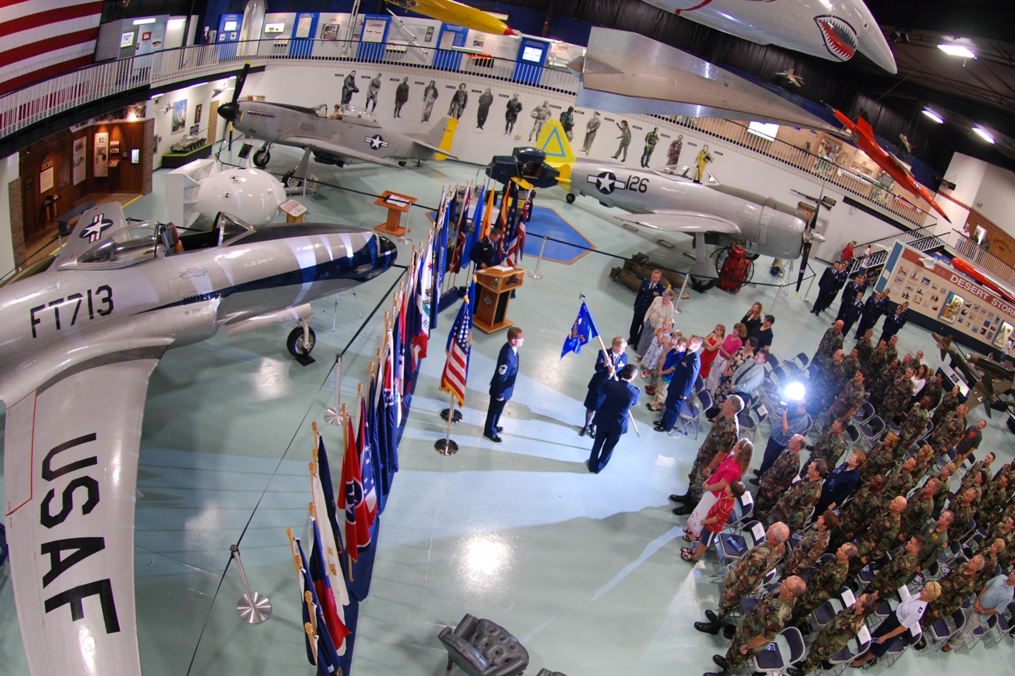 EGLIN AIR FORCE BASE, Fla. -- The 96th Inpatient Operations Squadron at the Eglin Hospital activated when Lt. Col. Corrine Naughton assumed command during a ceremony at the Air Armament Museum here June 29. Flights form other medical squadrons were reorganized under the new unit as past of the Air Force Surgeon General Flight Plan. The 96th IPTS has three flights that operate within the squadron: the Maternal Child flight, the Multiservice Flight and the Critical Care Flight. (U.S. Air Force Photo by Staff Sgt. Mike Meares)