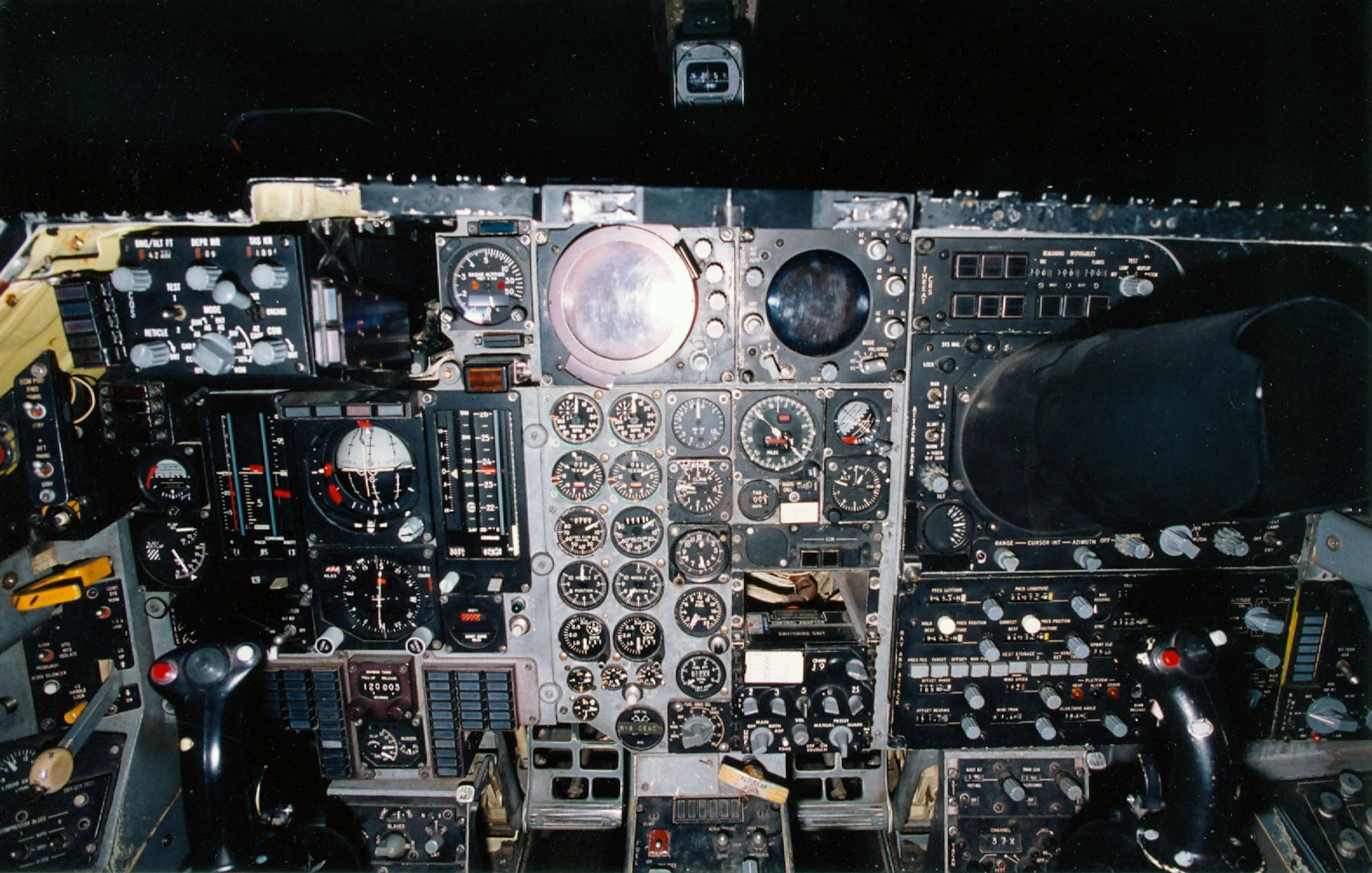 DAYTON, Ohio -- General Dynamics F-111A cockpit at the National Museum of the United States Air Force. (U.S. Air Force photo)