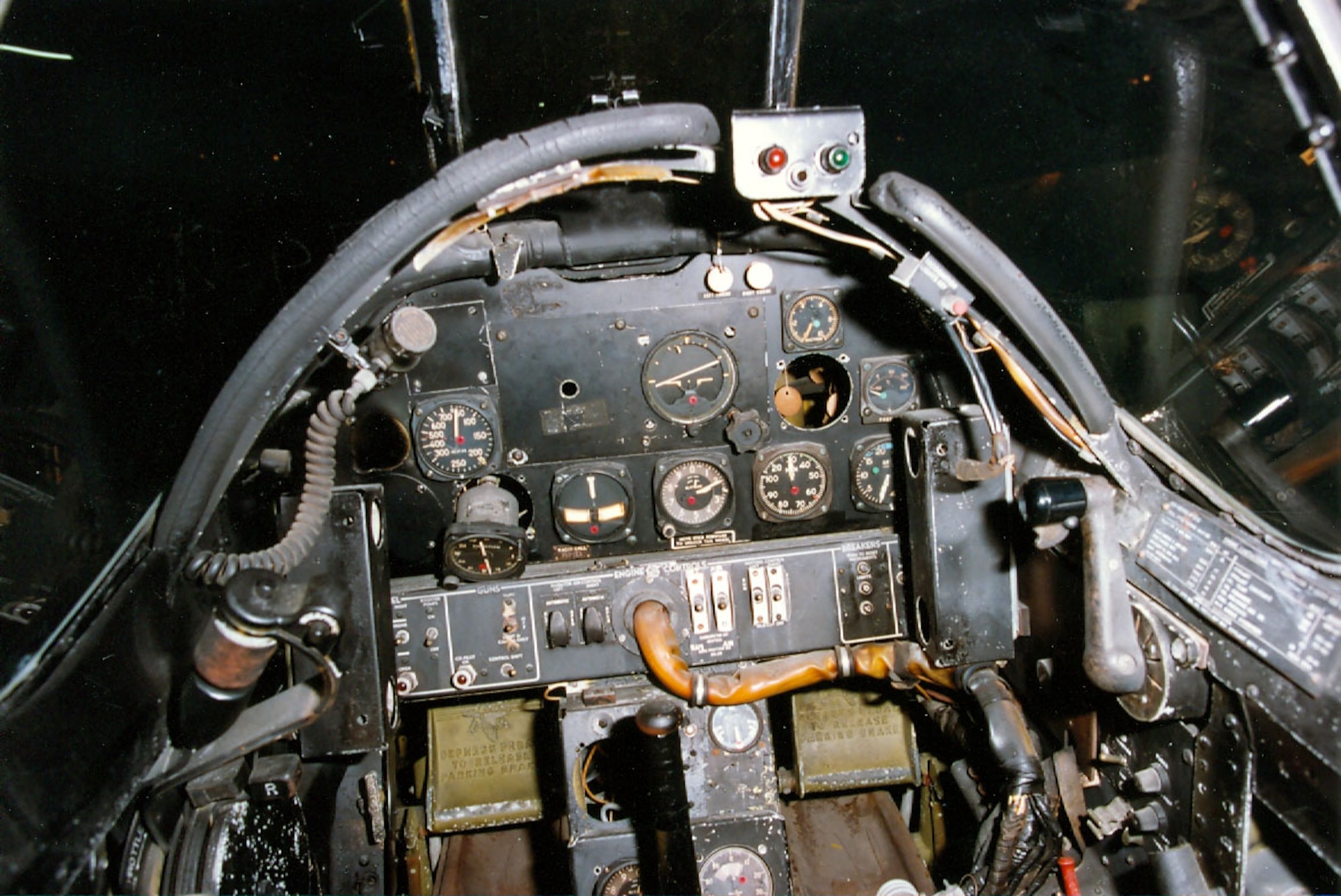 DAYTON, Ohio -- North American F-82B right cockpit at the National Museum of the United States Air Force. (U.S. Air Force photo)