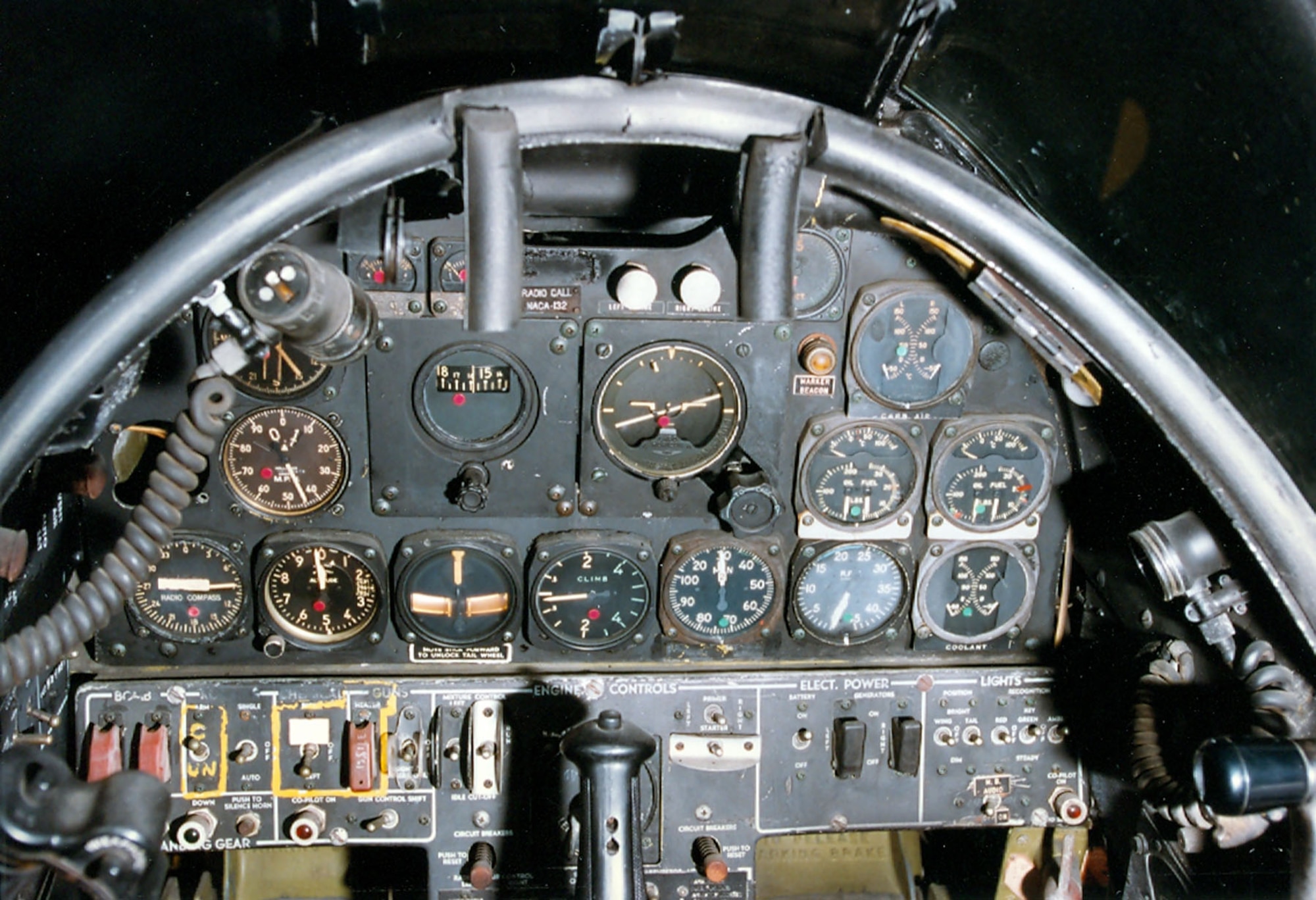 DAYTON, Ohio -- North American F-82B left cockpit at the National Museum of the United States Air Force. (U.S. Air Force photo)
