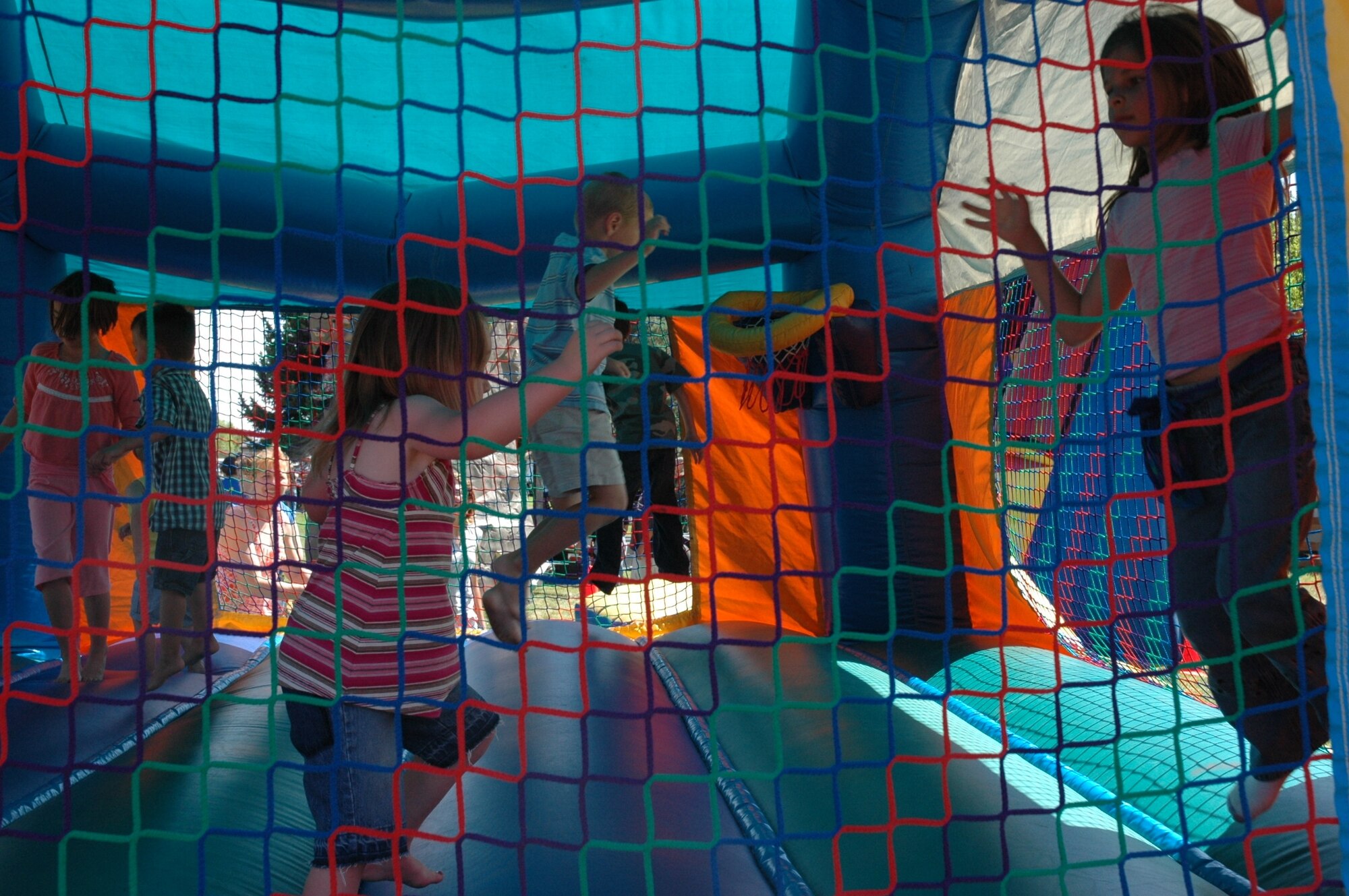 HILL AIR FORCE BASE, Utah -- Several different activities were available at the 2007 Salute to our Nation's Defender's Picnic for families and their children. A climbing wall, inflated slide, Velcro jump, boxing ring and bouncy room were all available for children to have fun. (U.S. Air Force photo by Senior Airman Brok McCarthy)