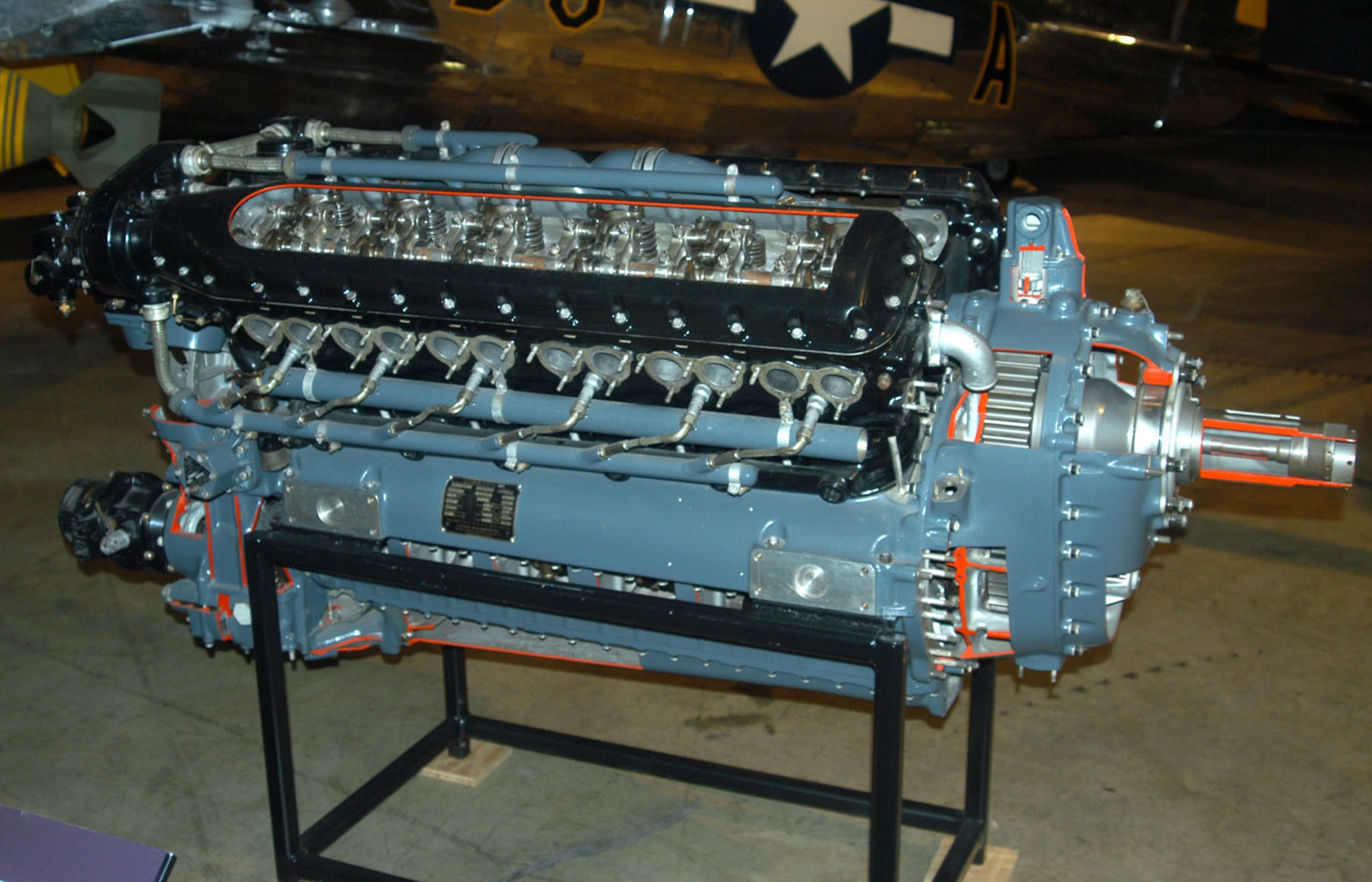 DAYTON, Ohio -- Allison V-1710 on display in the World War II Gallery at the National Museum of the United States Air Force. (U.S. Air Force photo)
