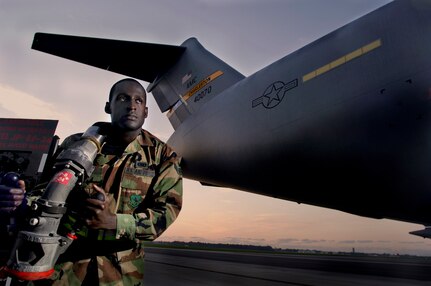 Airman 1st Class Michael Brown, 437th Logistics Readiness Squadron fuels journeyman, prepares to refuel a Charleston C-17 on the flightline Wednesday morning. Airman Brown became the third Team Charleston member to pump 1,000,000 gallons of fuel in one month.  (U.S. Air Force Photo/Airman 1st Class Nicholas Pilch)