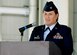 Col. Tammy Livingood, 437th Maintenance Group commander, speaks at her change of command ceremony held in Nose Dock 2, June 29. (U.S. Air Force photo/ Staff Sgt. Marie Cassetty)