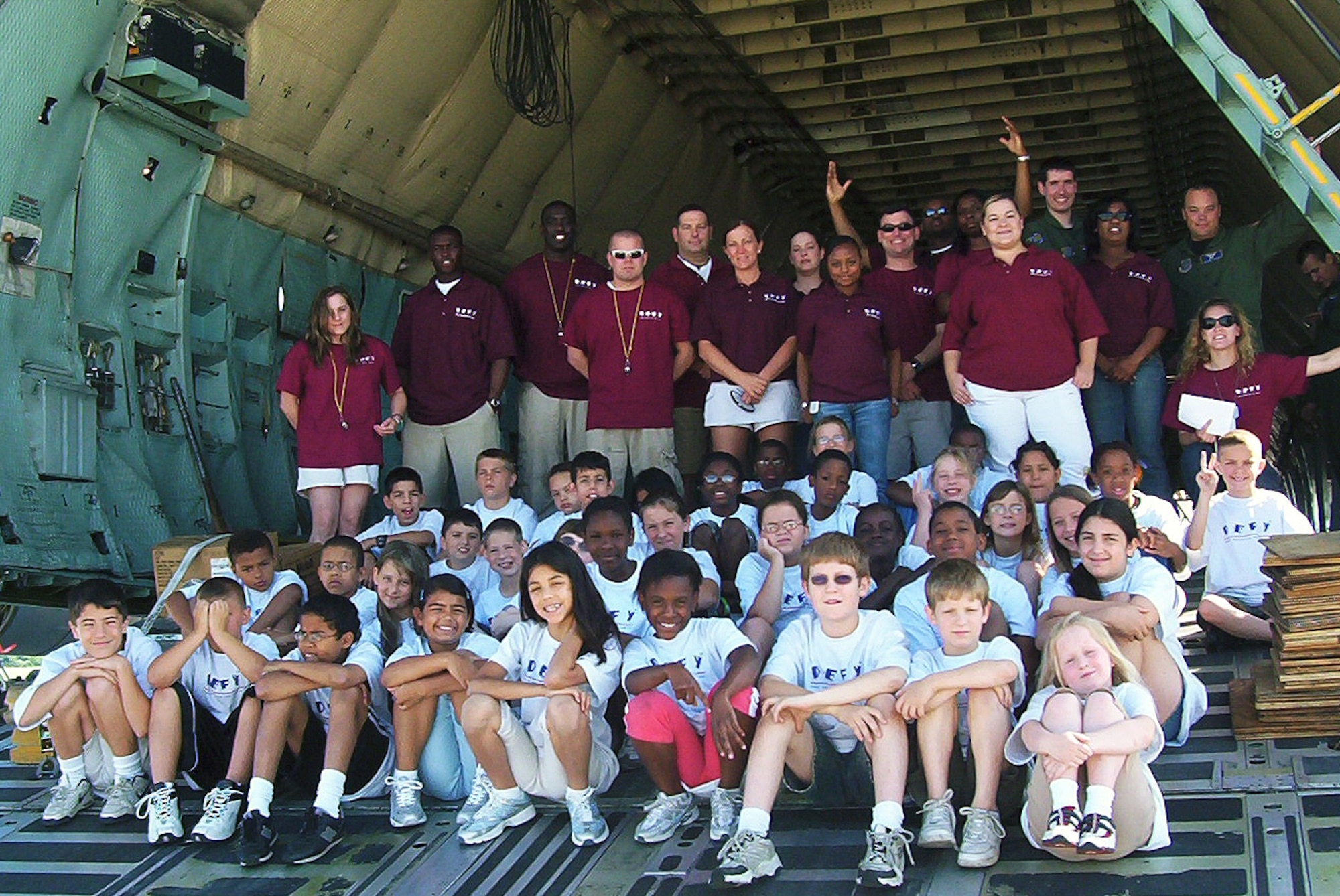 Led by nearly 20 adult volunteer mentors, 35 Dover Team youth participated in the seven-day Drug Education for Youth, Phase 1 Leadership Camp at Chapel 2 at Dover Air Force Base, June 18 – 26. The children, ages 9 – 12, participated in two Presidential Fitness Challenges, workshops, academic studies, a field trip to the City of Dover Police Station and the base control tower and a flightline tour of a C-5 Galaxy. During Phase II, adult mentors stay involved in the lives of the children in their mentorship groups for an entire year – from checking in on schoolwork and grades, to phone calls and activities. (U.S. Air Force photo/Sue Walls)