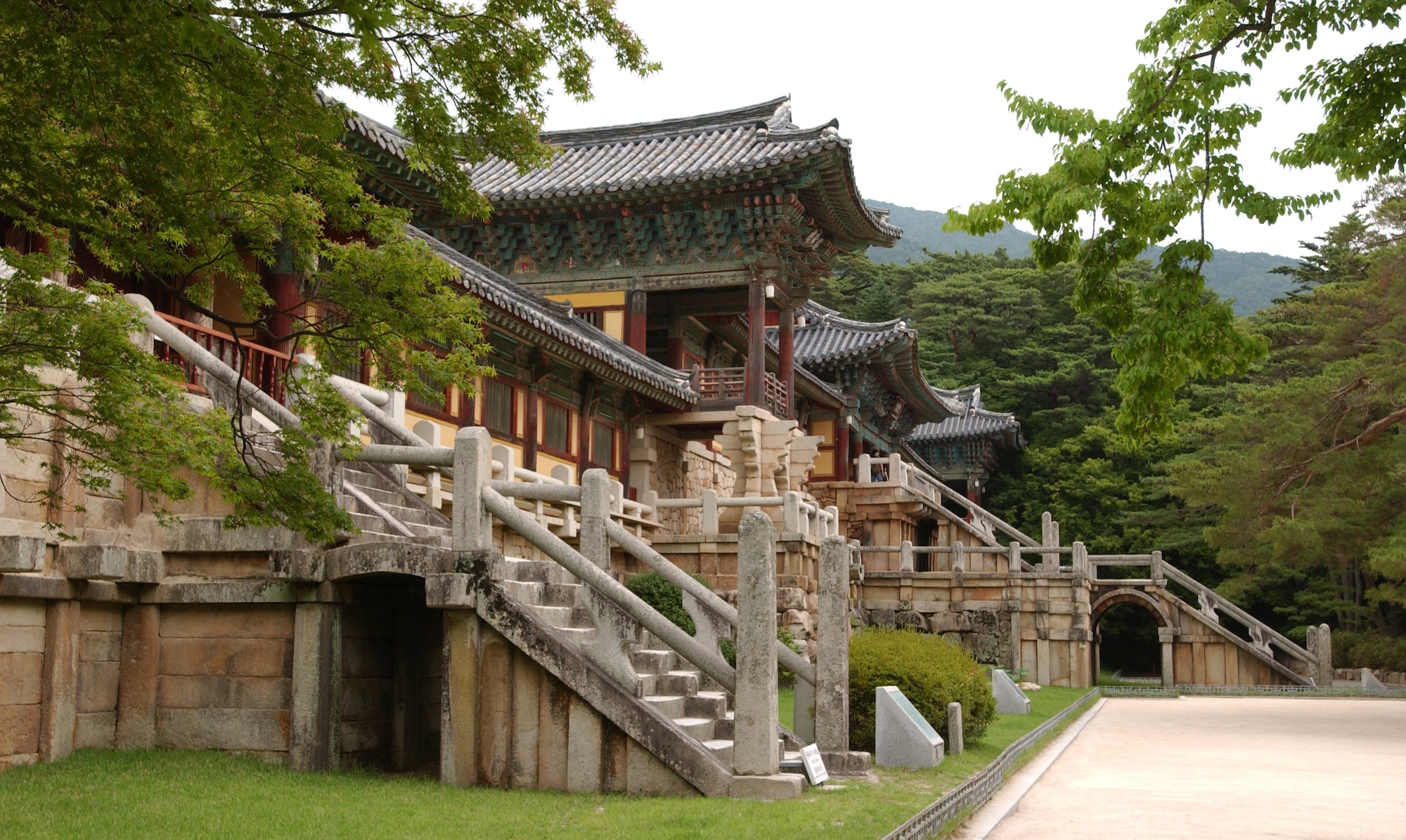 Republic of Korea – Bulguksa Temple was one of the locations service members visited during a three day tour across South Korea June 27-29, 2007.  The Tour was arranged and paid for by the Ministry of Patriots and Veterans Affairs in part with the Good Neighbor Program.  Service members with relatives who fought during the Korean War as well as outstanding service members from various units from the Army, Air Force, Navy, and Marine Corps were selected to participate in the tour.  (U.S. Air Force photo by A1C Jason Epley)