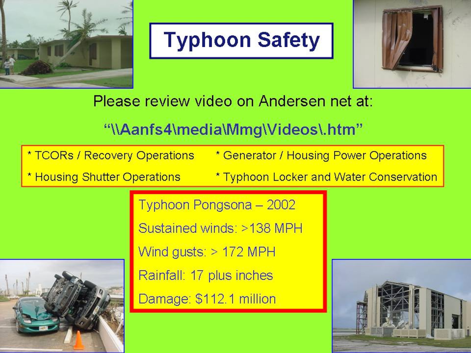 Typhoons should not be taken lightly, and once a storm is identified, precautions should immediately be taken even if the storm is hours or days away. 