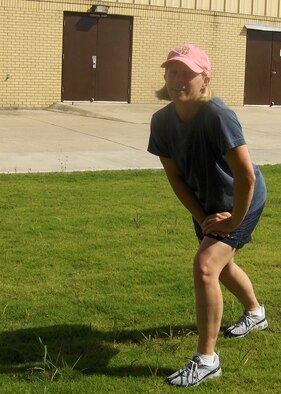 Capt. Amber Marcella, 733rd Training Squadron executive officer and marathon runner. (US Air Force photo/ Stephen Knight)