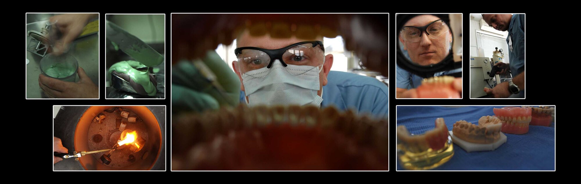 On the 26th of June 2007, SSgt Thomas Hall goes through the steps of creating dentures in the 374th Dental Squadrons dental laboratory, on Yokota Air Base. These teeth are used for any personnel that happen to need fitted replacements. (U.S. Air Force photos by A1C Laszlo Babocsi)(Released)