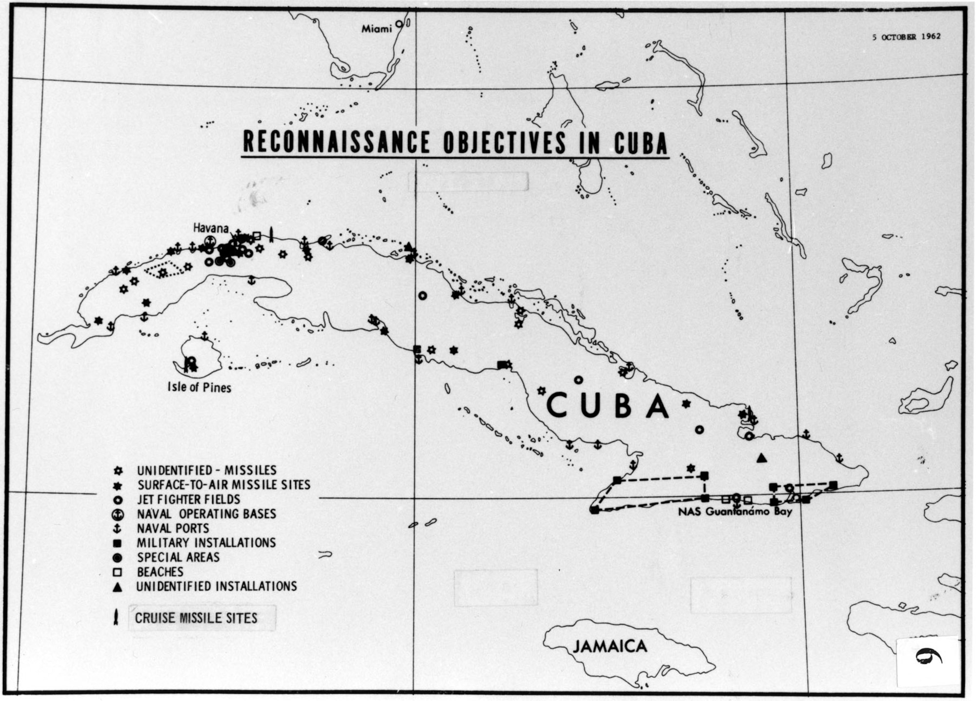Reconnaissance objectives in Cuba, 1962. (U.S. Air Force photo)