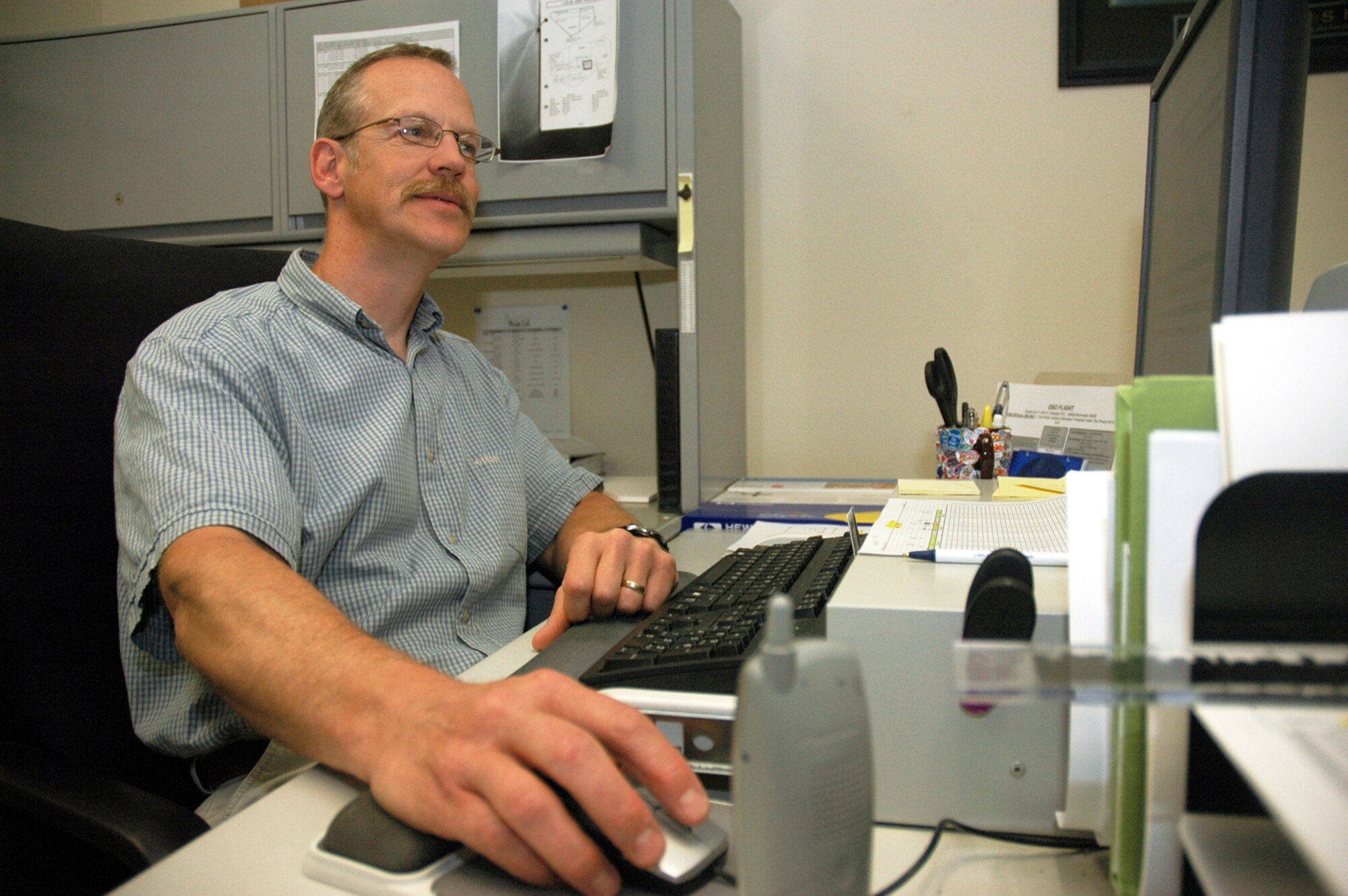MOUNTAIN HOME AIR FORCE BASE, Idaho -- Tobin Anderson serves as the 366th Operations Support Squadron wing scheduling superintendent here. (U.S. Air Force photo/Airman Samantha S. DeVries)