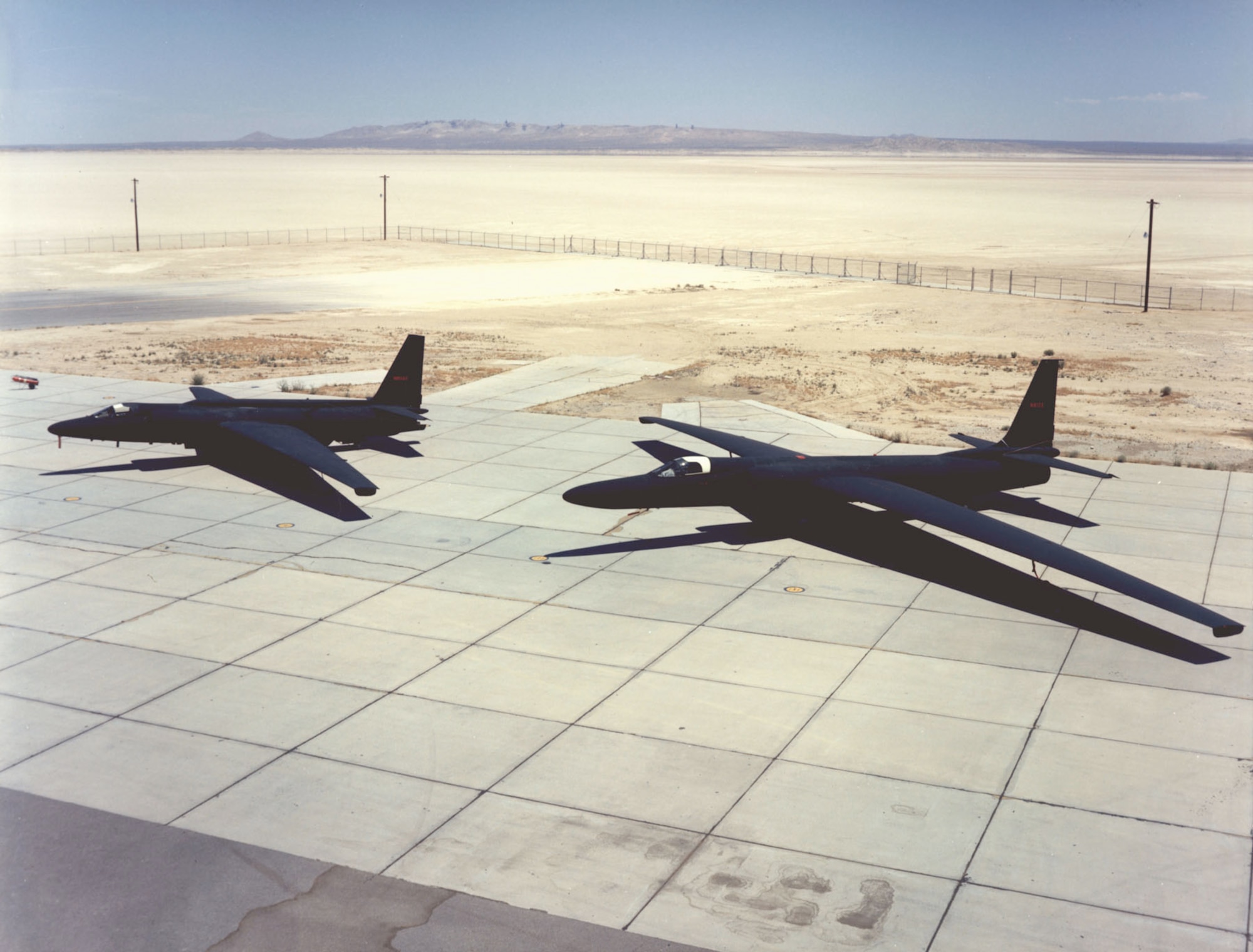 The U-2R, introduced in 1967, was significantly larger than the original U-2. Its wingspan was 103 feet compared to 80 feet in the original design, and the new aircraft took advantage of a more powerful engine. Its range and endurance also were greater. (U.S. Air Force photo)