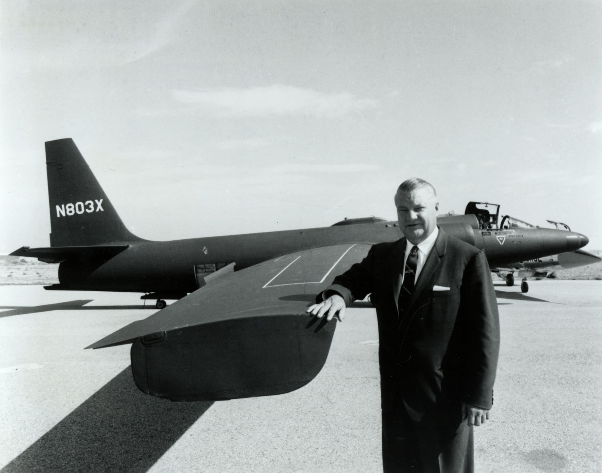 Clarence L. “Kelly” Johnson, chief designer at Lockheed’s secret “Skunk Works” facility, initially designed the U-2 around the F-104 Starfighter fuselage. (U.S. Air Force photo)