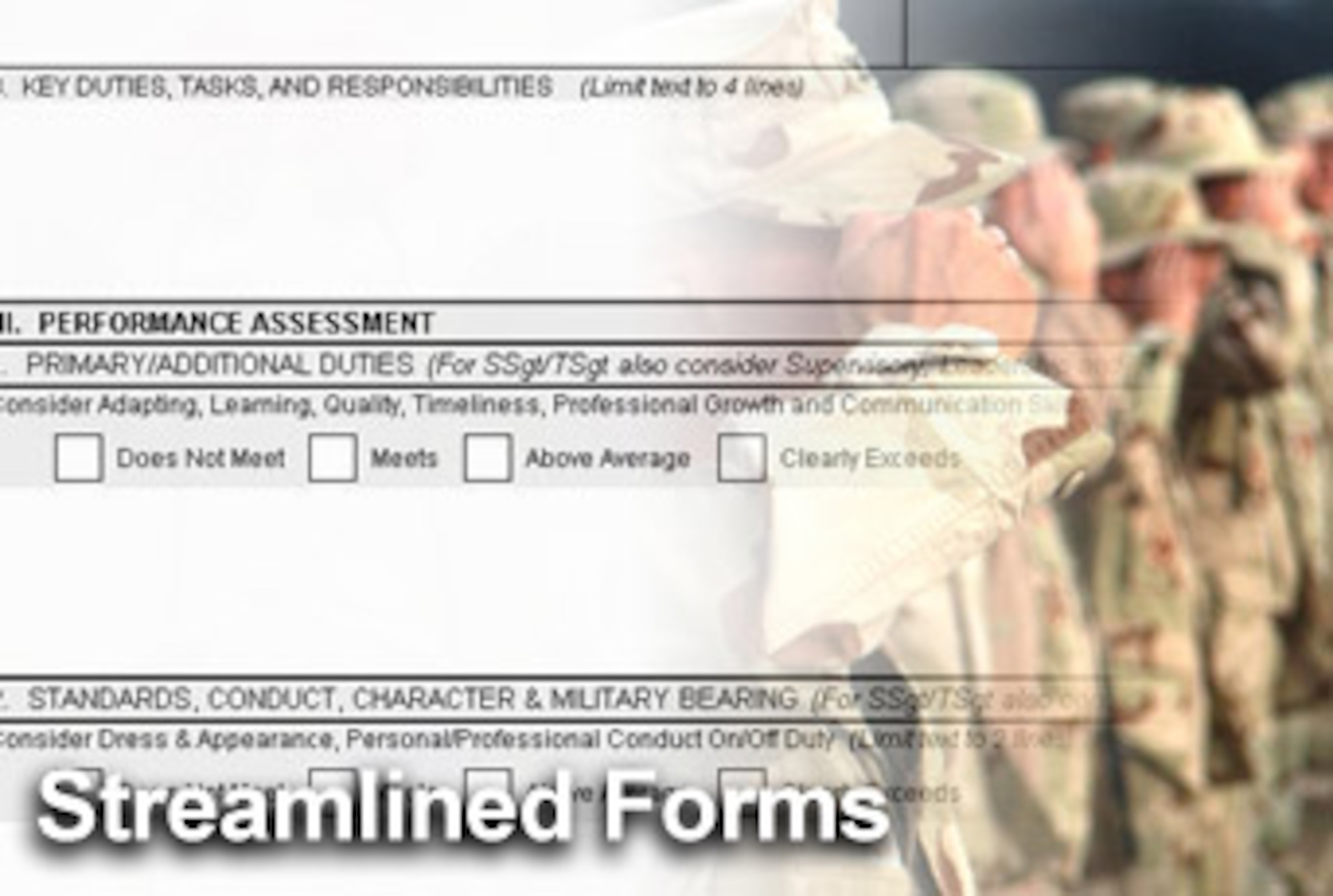 The Air Force is introducing new officer and enlisted evaluation forms as it transforms its personnel processes. (U.S. Air Force illustration/Mike Carabajal) 