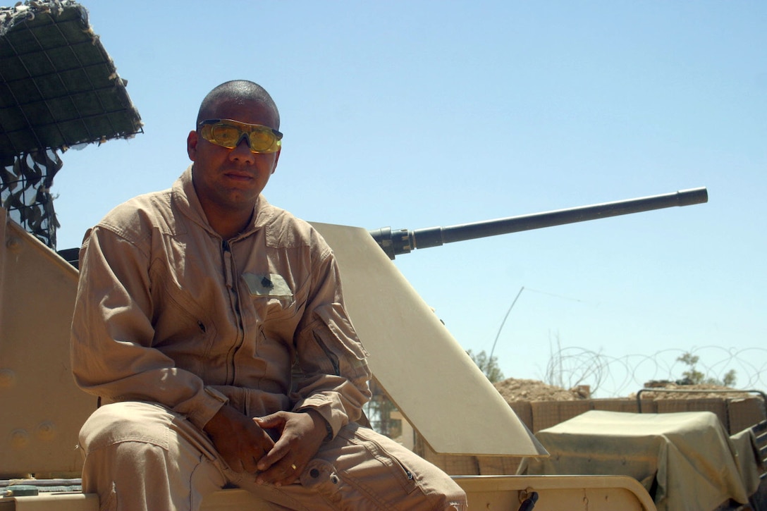 KHAFFIJIYAH, Iraq ? Sergeant Luis E. Maceira, section leader, Combined Anti-Armor Team 2, Weapons Company, Task Force 1/3, Regimental Combat Team 2, joined the Marine Corps April 15, 1996 and is currently deployed in support of Operation Iraqi Freedom.