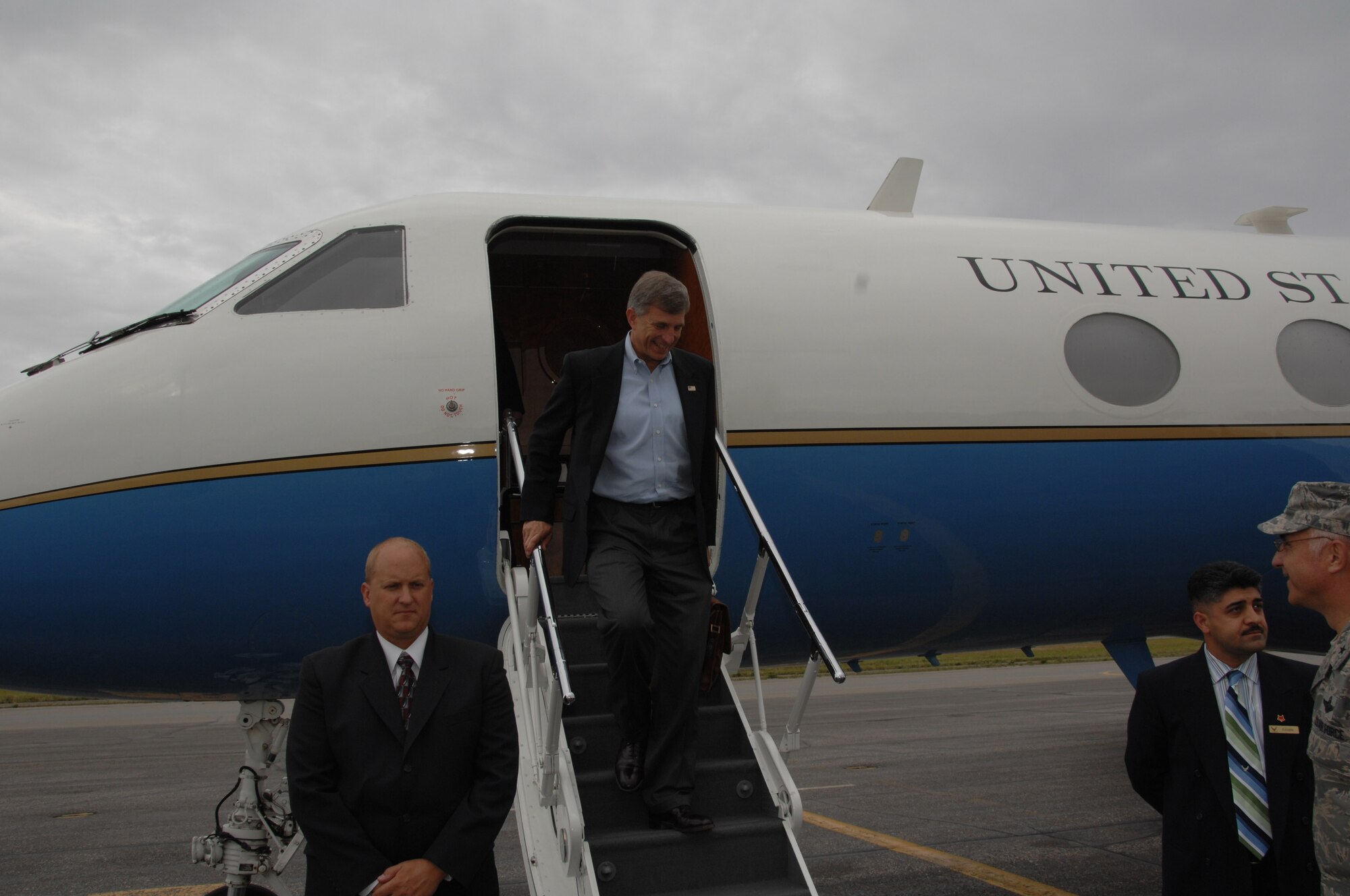 EIELSON AIR FORCE BASE, Alaska -- Under Secretary of the Air Force, The Honorable Dr. Ronald M. arrives at Eielson AFB, AK. on July 12. (U.S. Air Force taken by Staff Sergeant Tia C. Schroeder)