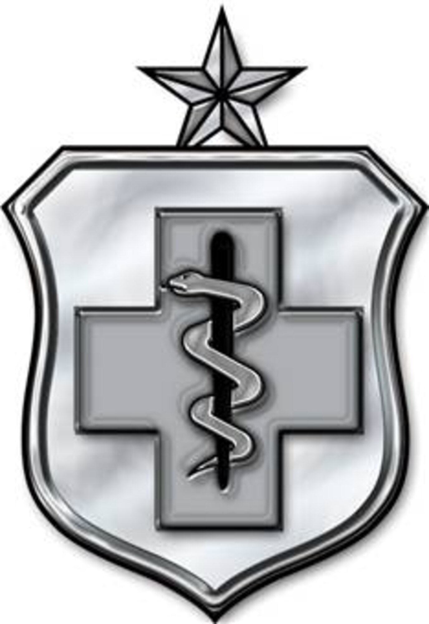 Senior Enlisted Medical Badge-Stylized (b/w), U.S. Air Force graphic