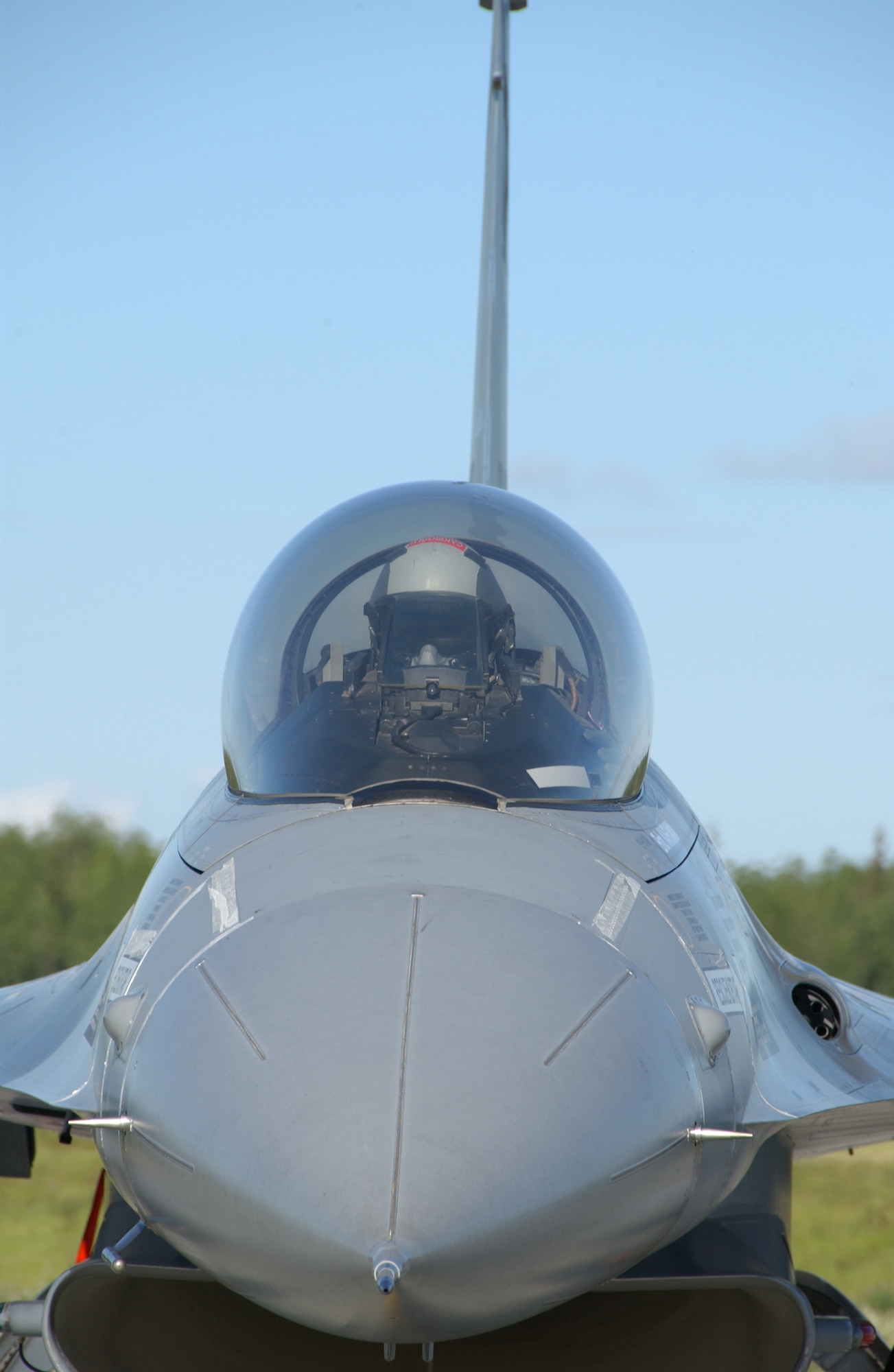EIELSON AIR FORCE BASE, Alaska -- A Turkish Air Force pilot goes through a pre-flight check to ensure equipment is operational before participating in a exercise in Red Flag-Alaska July 16, 2007. Red Flag-Alaska, a series of Pacific Air Forces commander-directed field training exercises for U.S. forces, provides joint offensive counter-air, interdiction, close air support, and large force employment training in a simulated combat environment. (U.S. Air Force photo by Airman 1st Class Christopher Griffin) 