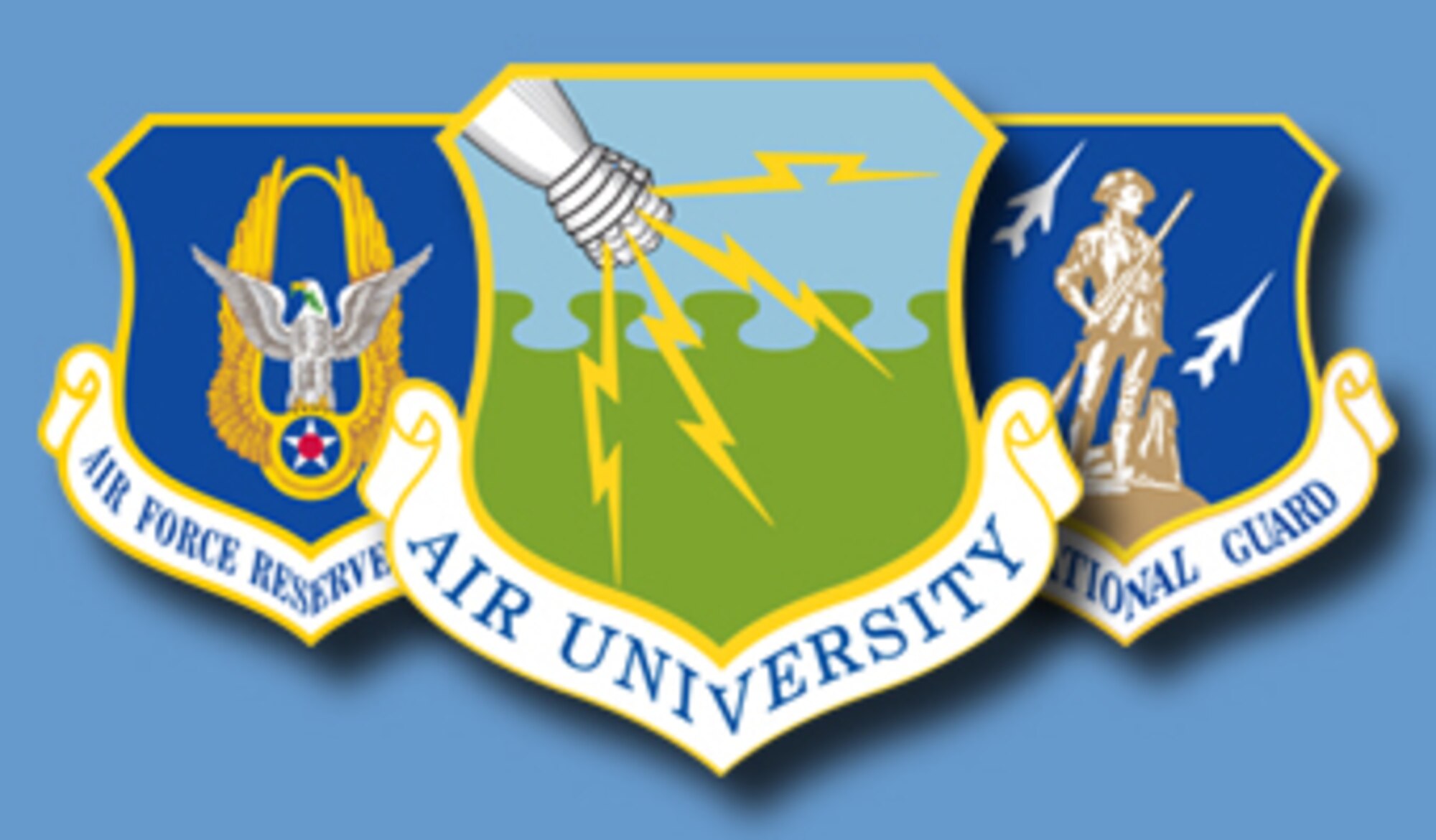 The Air University offers seminars and distance learning options for Guard and Reserve officers to complete professional military education requirements. (U.S. Air Force illustration/Dan Galindo)