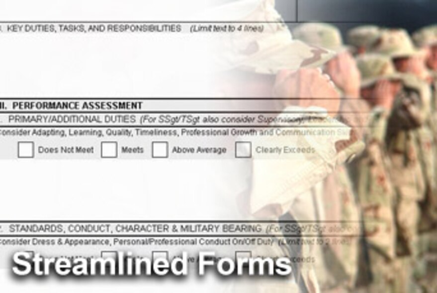 The Air Force is introducing new officer and enlisted evaluation forms as it transforms its personnel processes. (U.S. Air Force illustration / Mike Carabajal)