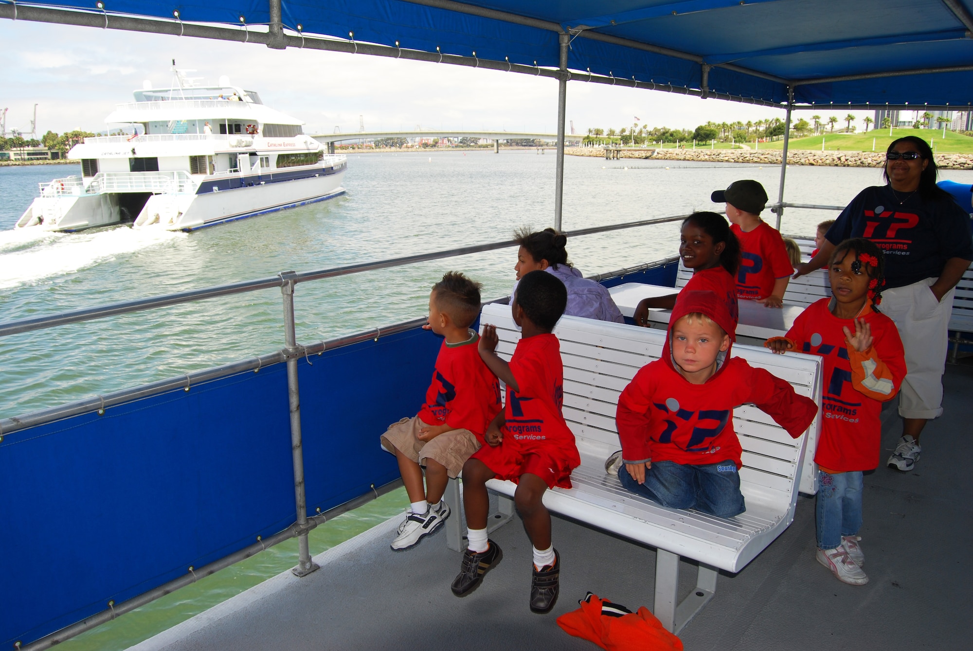 Children participating in the Youth Services LA Experience Summer Camp toured the Los Angeles Harbor by boat, July 11. The harbor cruise field trip was part of Youth Services’ LA Experience Summer Camp. The summer program runs through August and includes trips to museums, beaches and a mud park. (Photo by Paul Testerman)